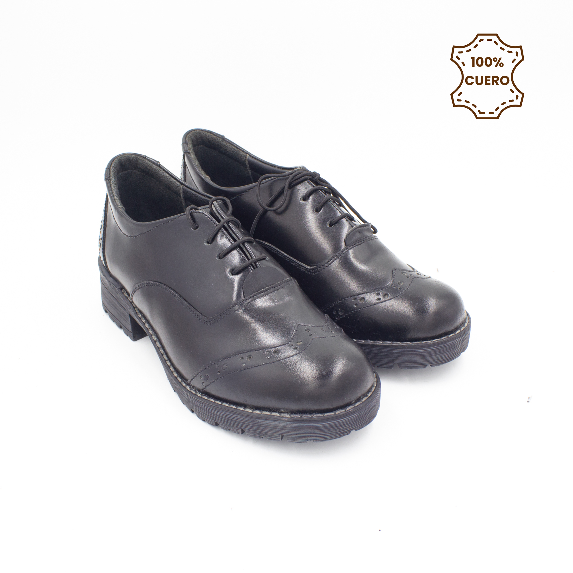 ZAPATOS OXFORD NIÑA CUERO NEGRO - 2