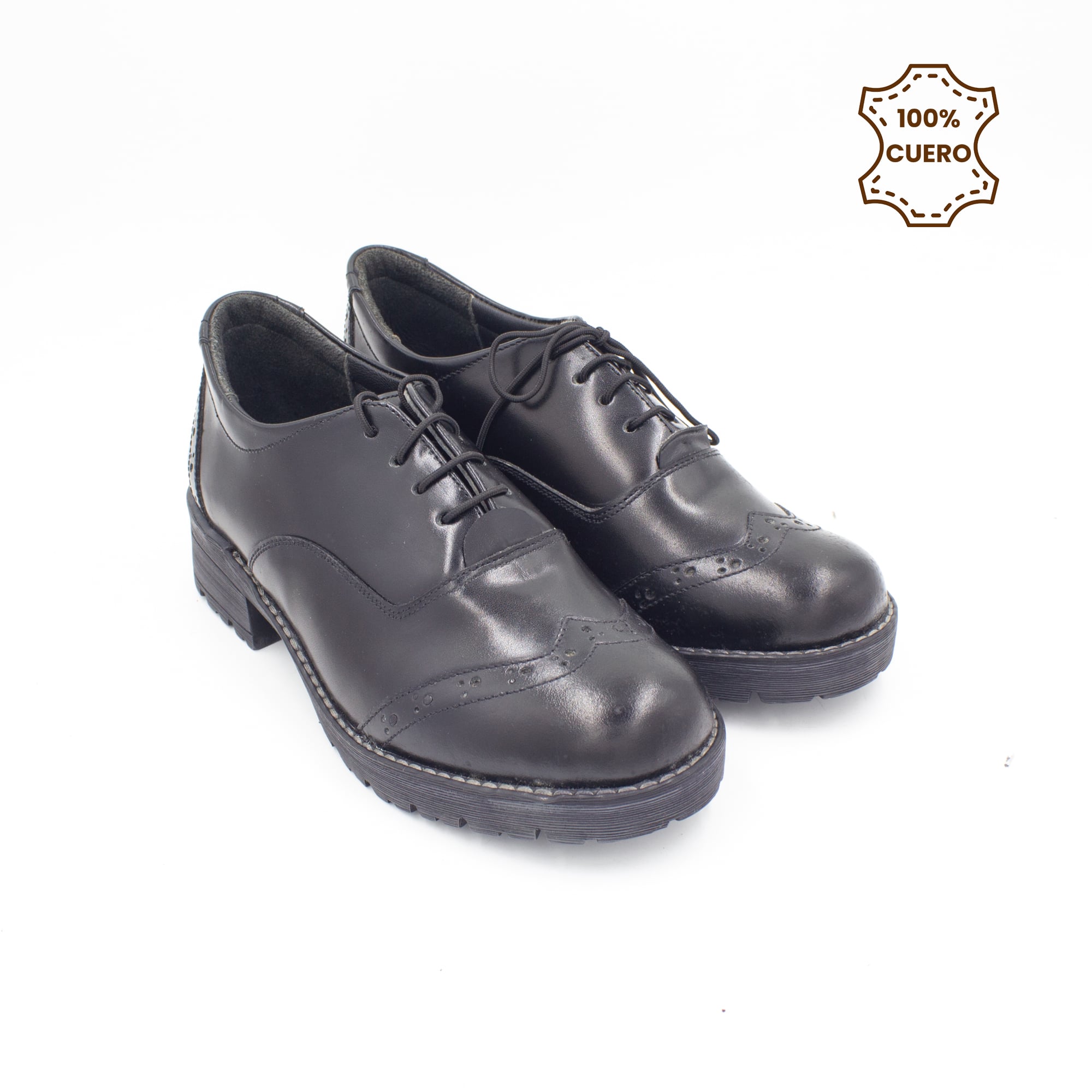 ZAPATOS OXFORD NIÑA CUERO NEGRO - 2
