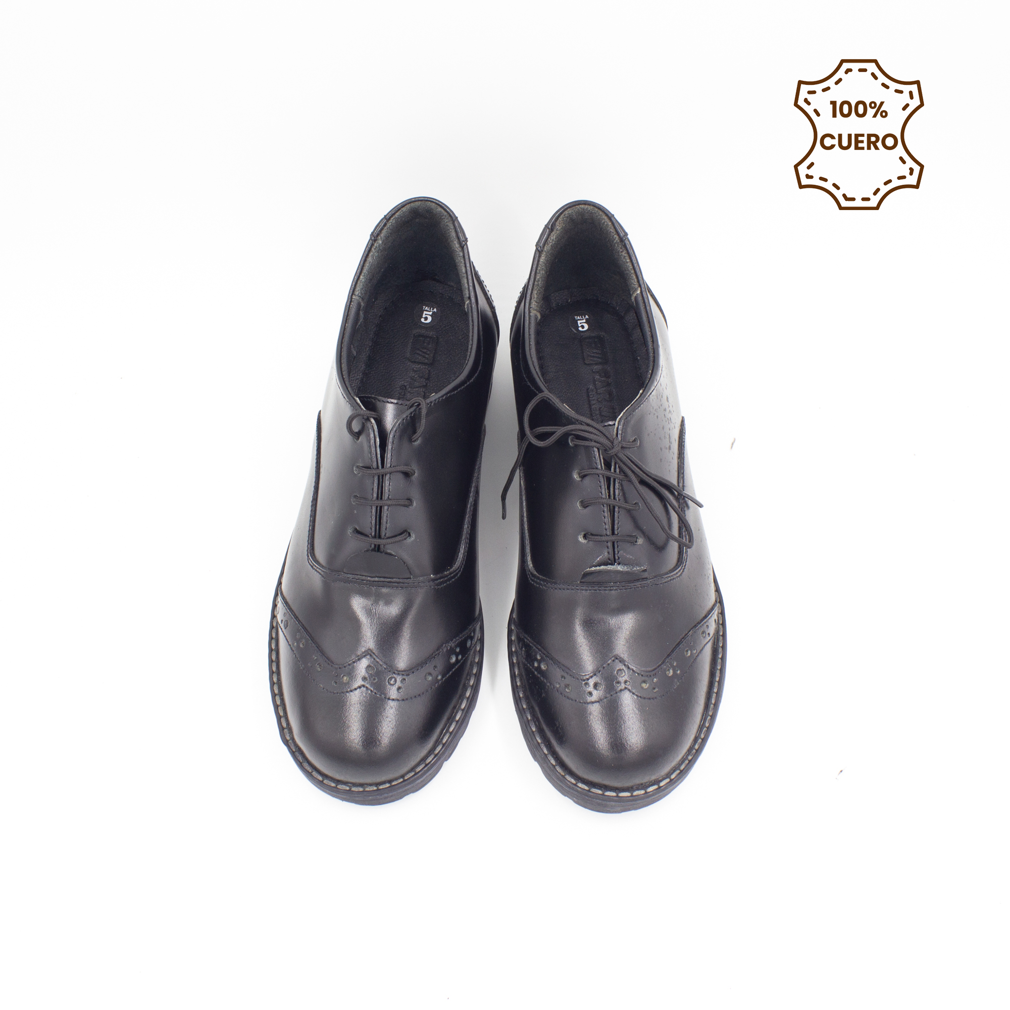 ZAPATOS OXFORD NIÑA CUERO NEGRO - 4