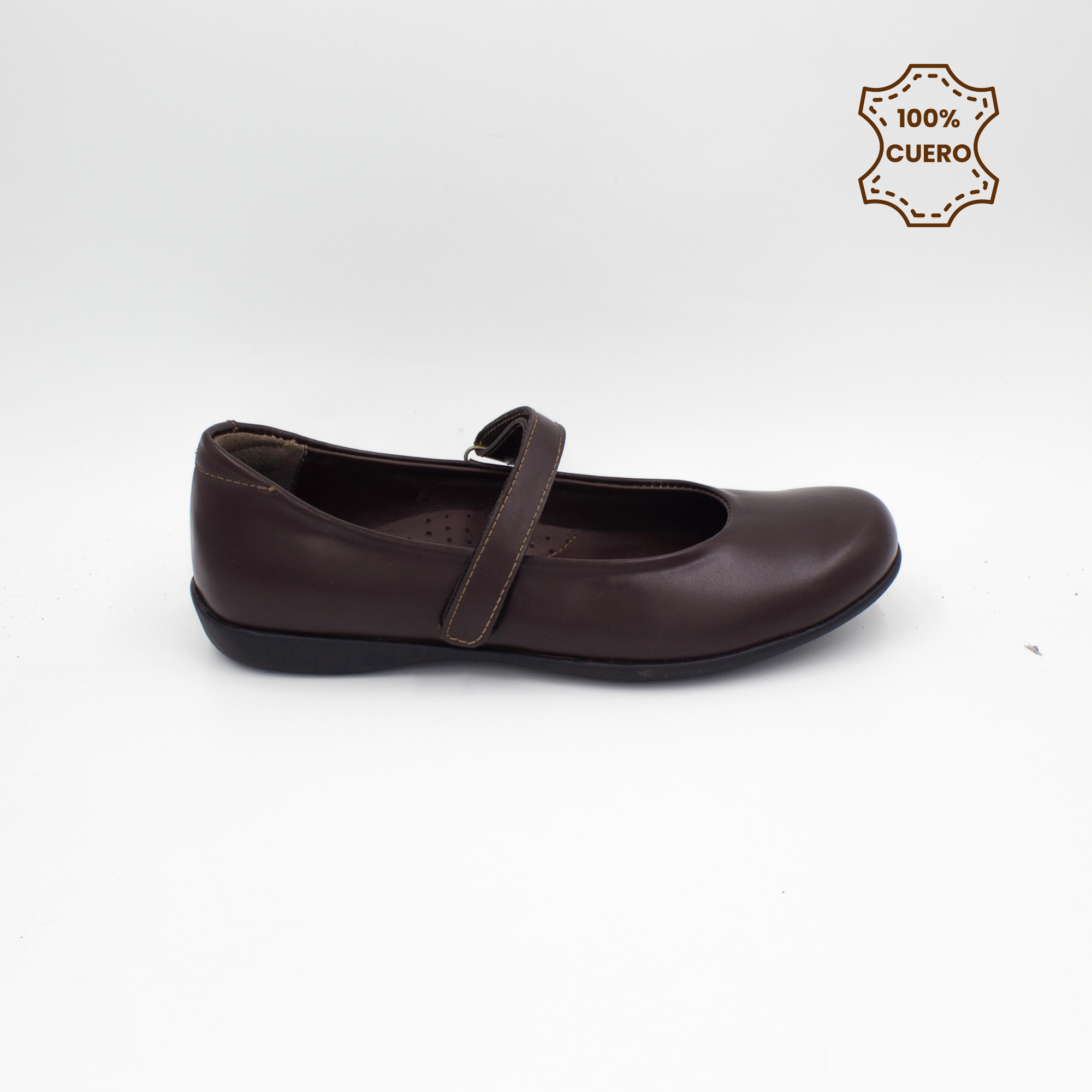 ZAPATOS BALLERINAS NIÑA DONNA CUERO MARRON - 1