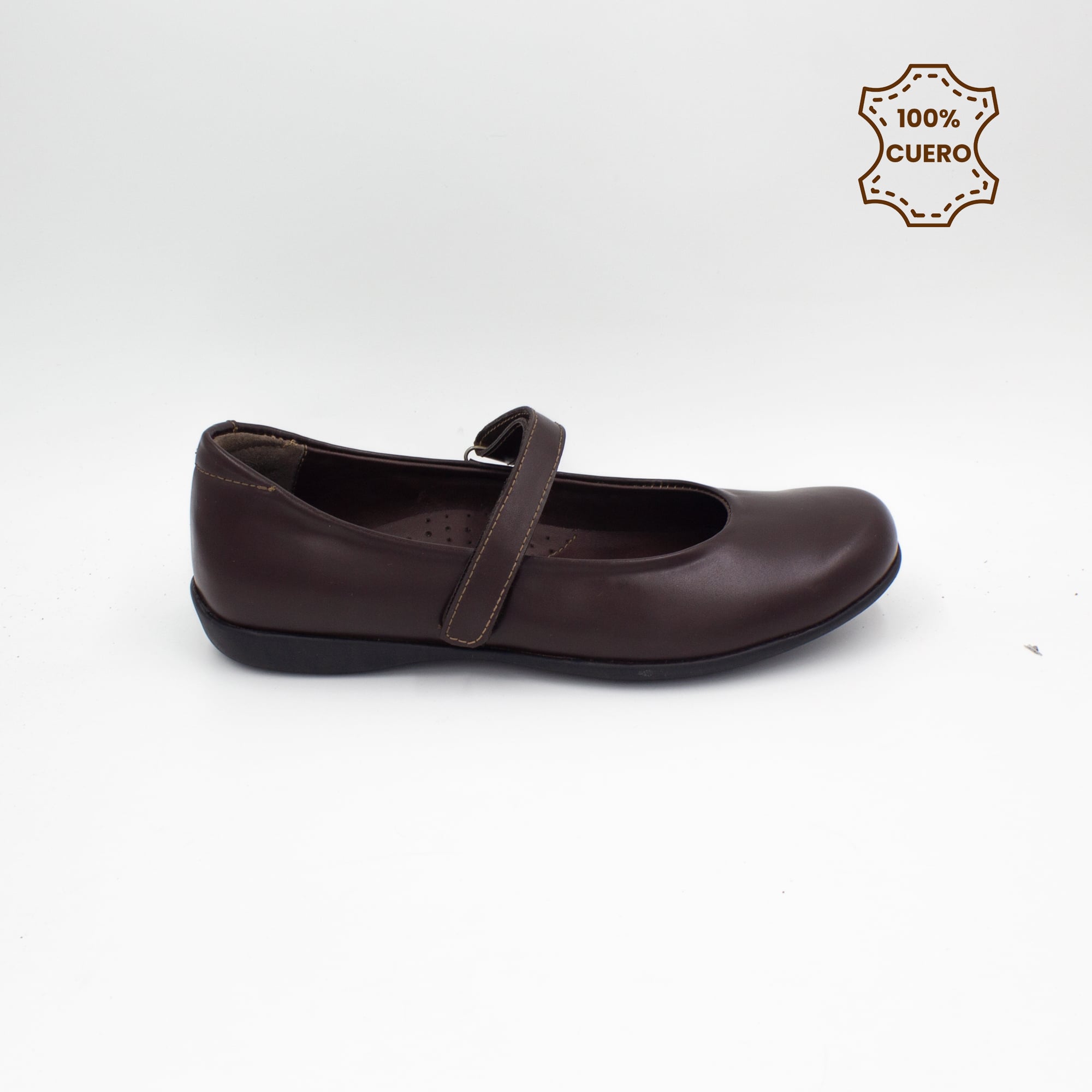 ZAPATOS BALLERINAS NIÑA DONNA CUERO MARRON - 1