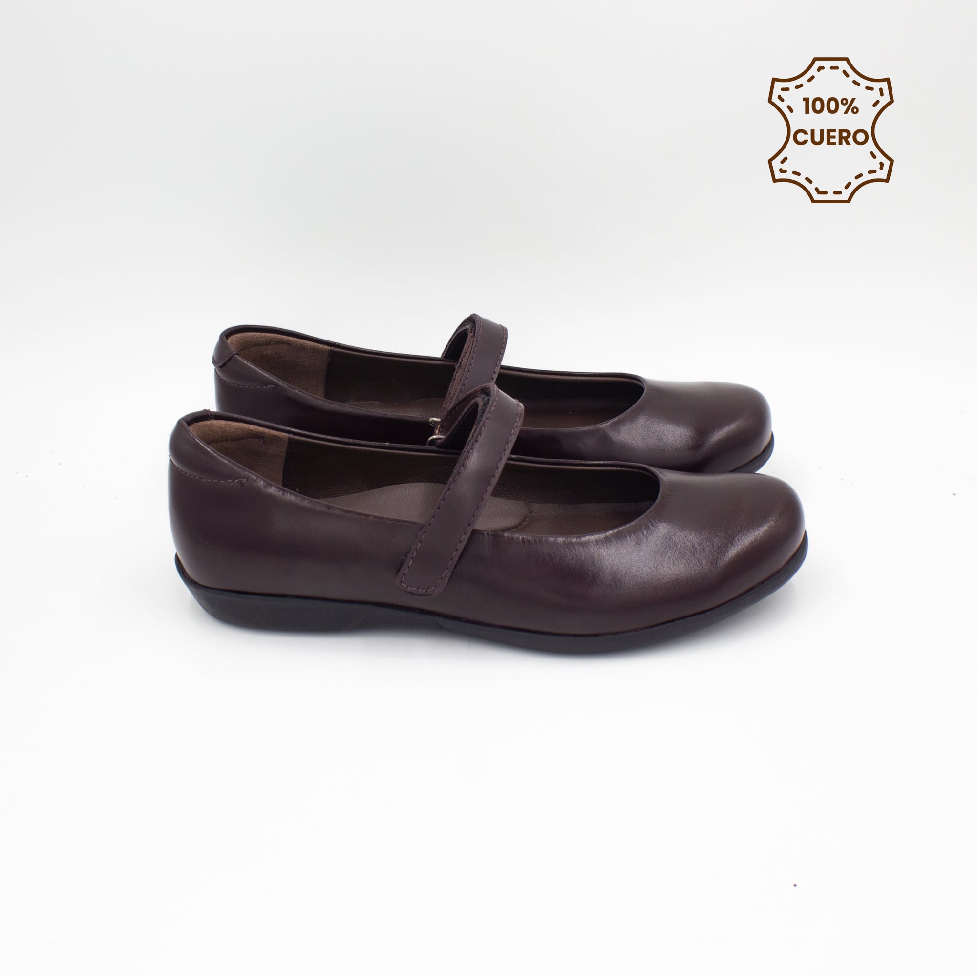 ZAPATOS  BALLERINAS NIÑA DONNA CUERO GUINDA - 3