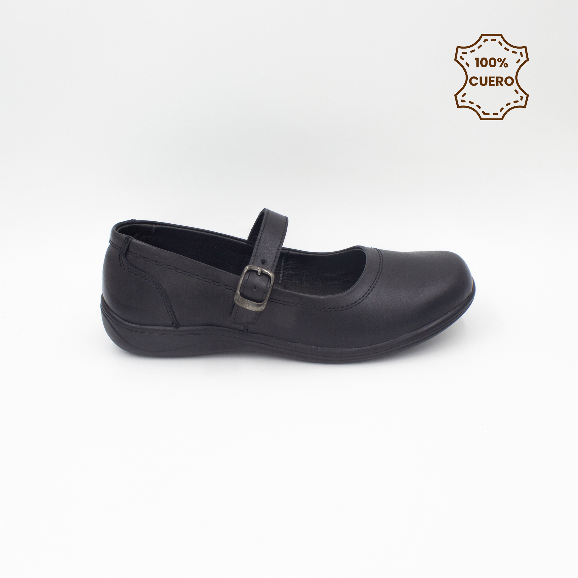 ZAPATOS NIÑA ABIGAIL CUERO NEGRO - 1