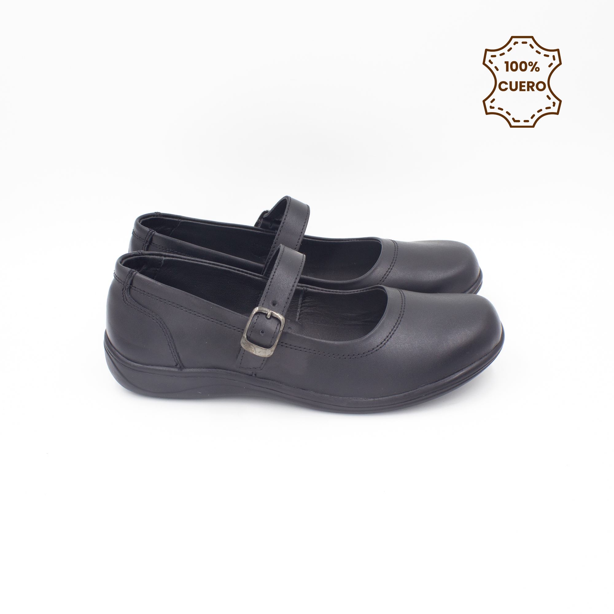 ZAPATOS NIÑA ABIGAIL CUERO NEGRO - 3