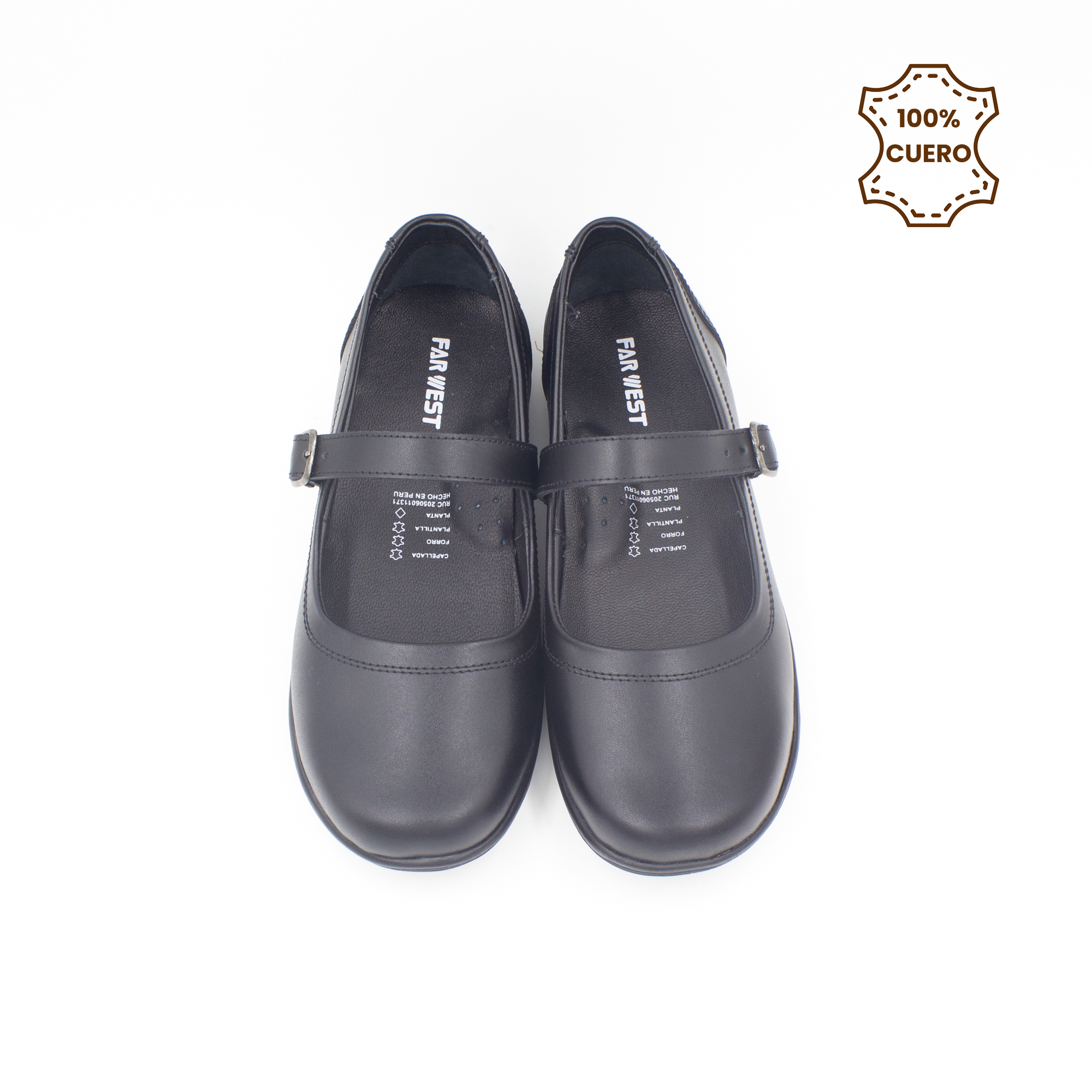 ZAPATOS NIÑA ABIGAIL CUERO NEGRO - 4