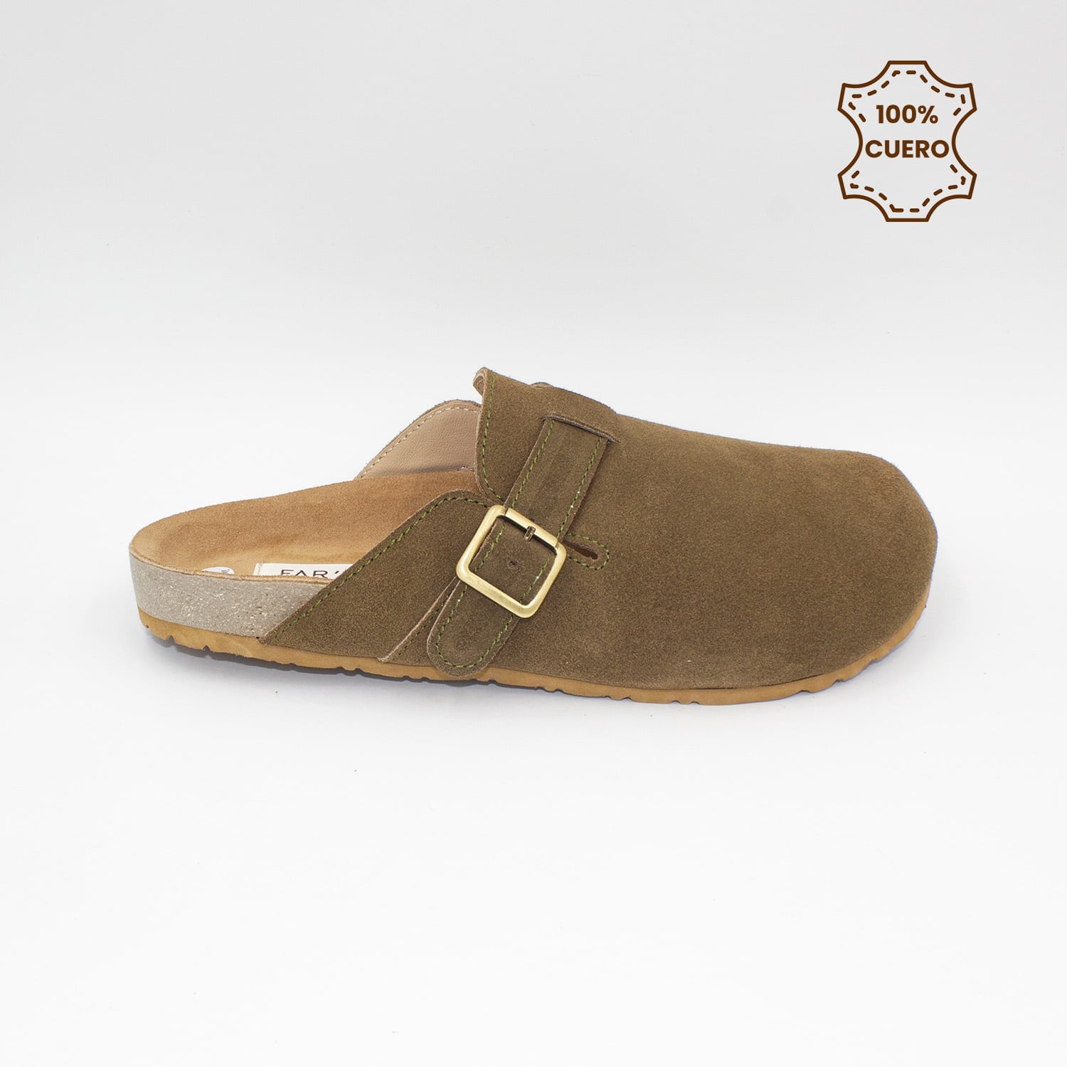 ZUECOS-SUECOS HOMBRE Y MUJER HARPER CUERO VERDE - 1