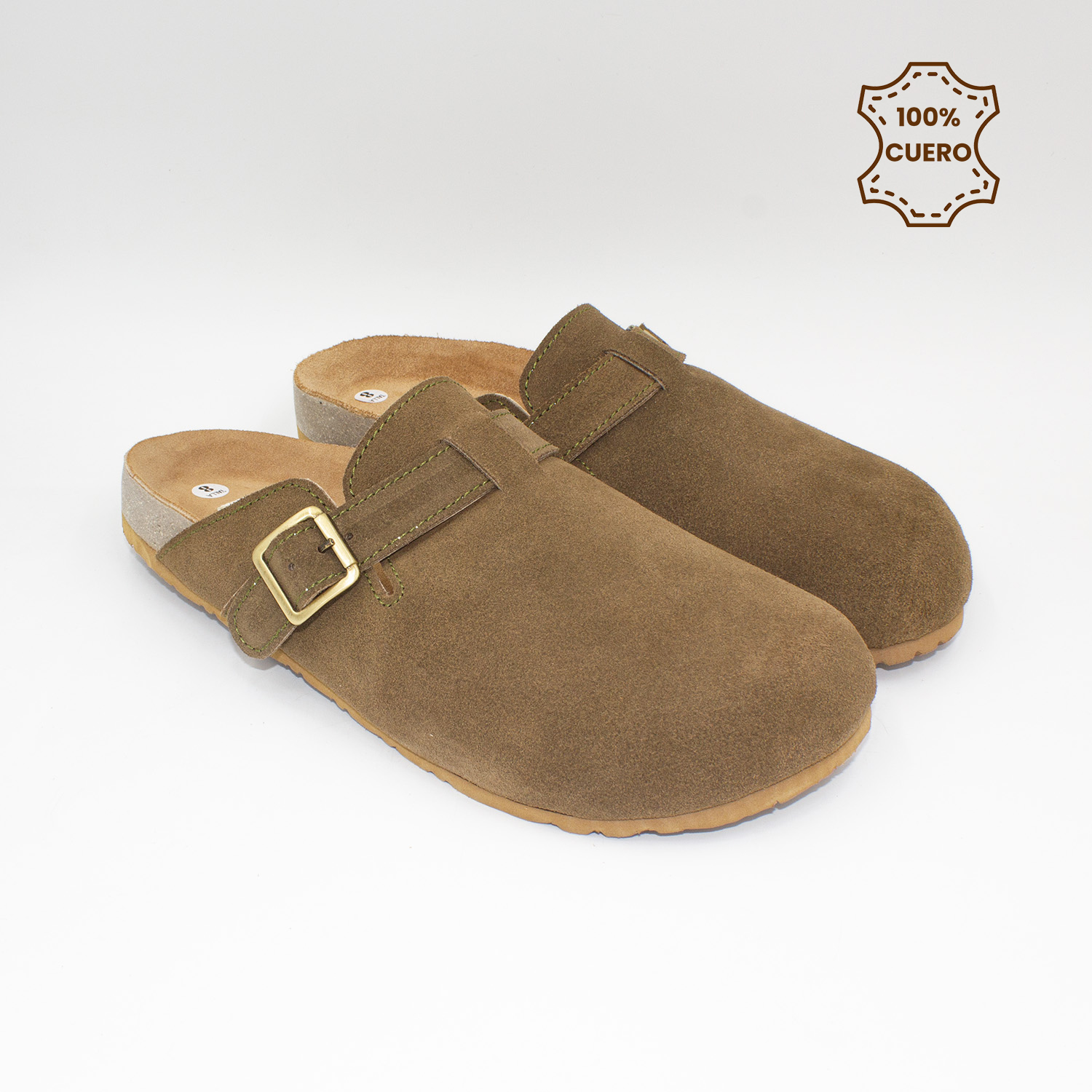 ZUECOS-SUECOS HOMBRE Y MUJER HARPER CUERO VERDE - 2