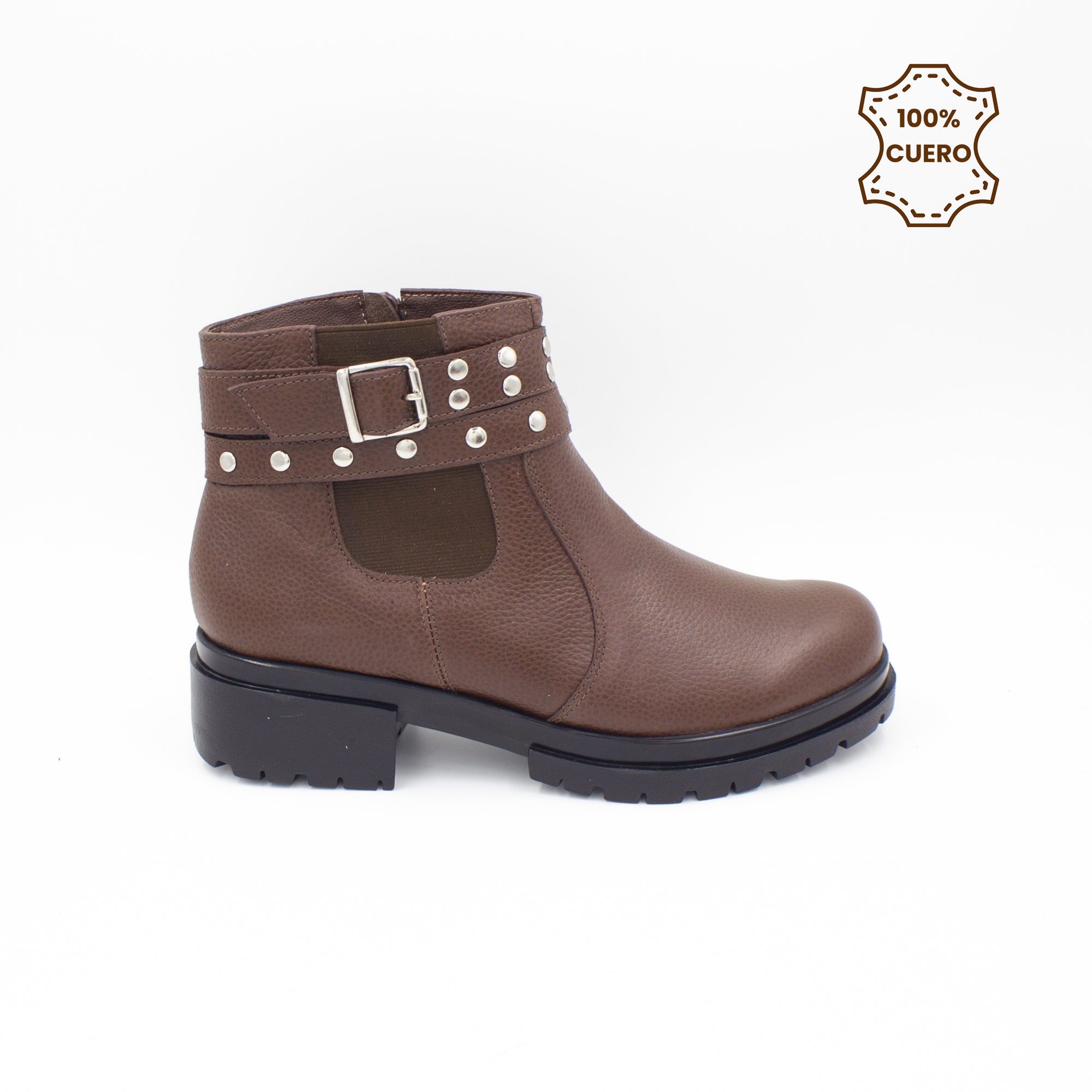BOTINES MUJER DAKOTA CUERO MARRON - 1