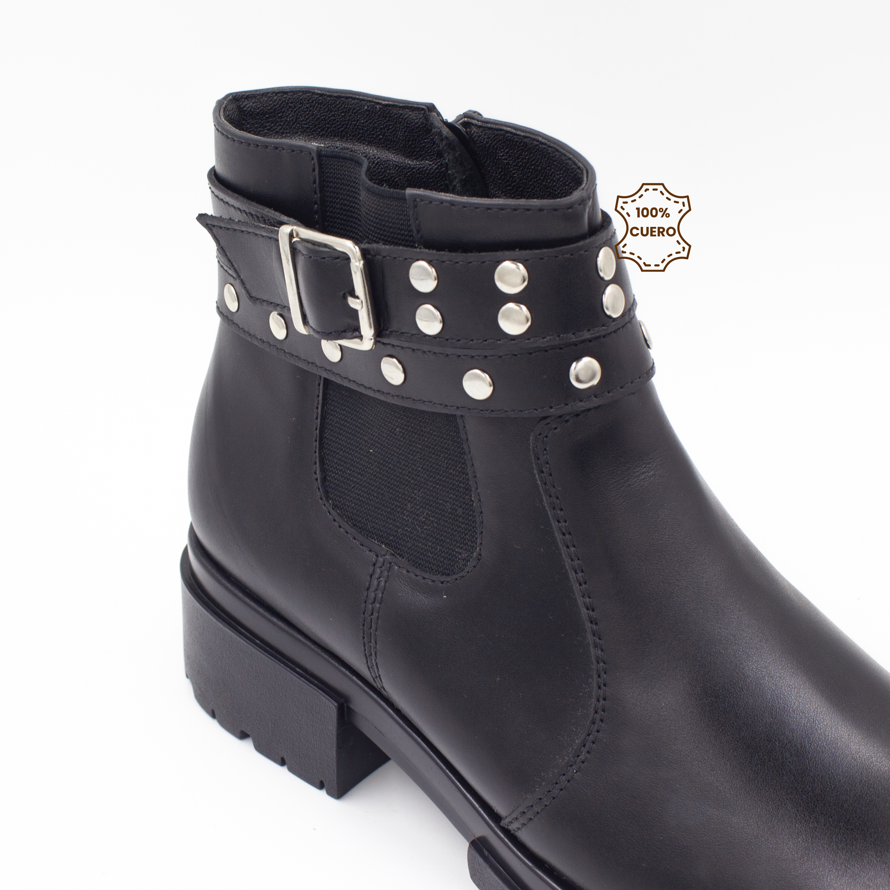 BOTINES MUJER DAKOTA CUERO NEGRO - 3