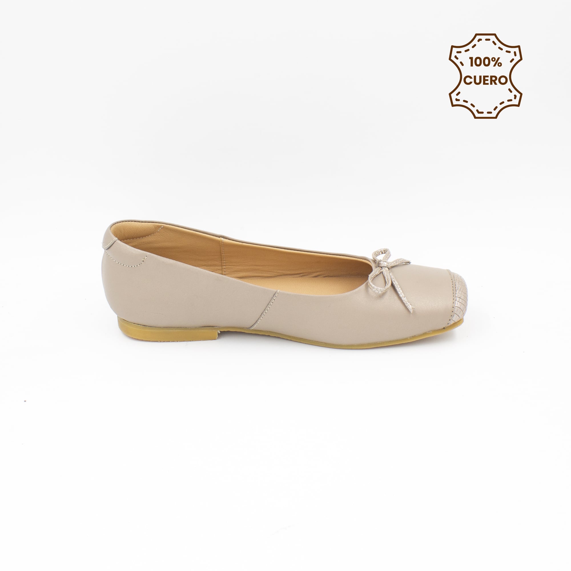 BALLERINAS MUJER EVANGELINE CUERO ROSA METALICO - 1