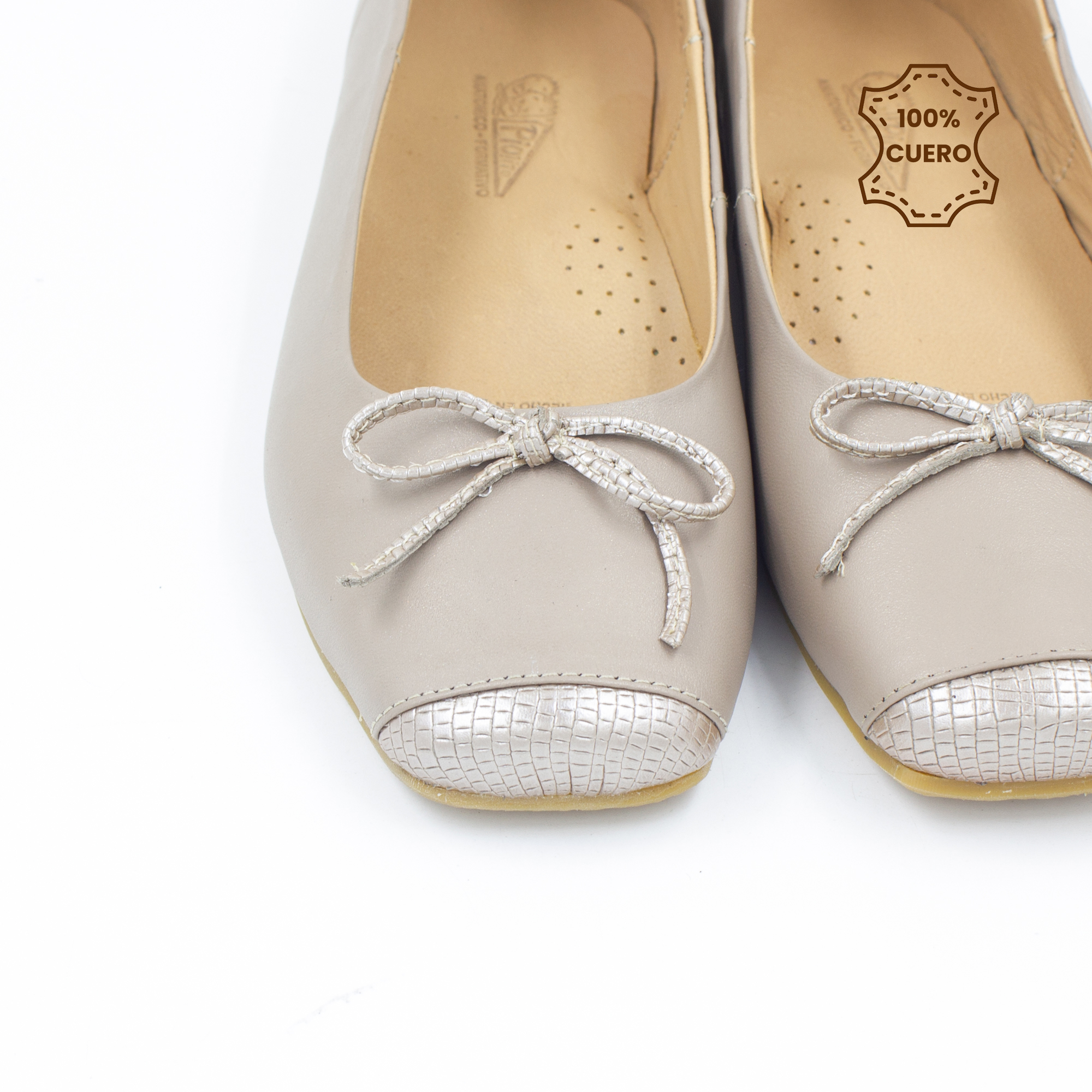 BALLERINAS MUJER EVANGELINE CUERO ROSA METALICO - 3