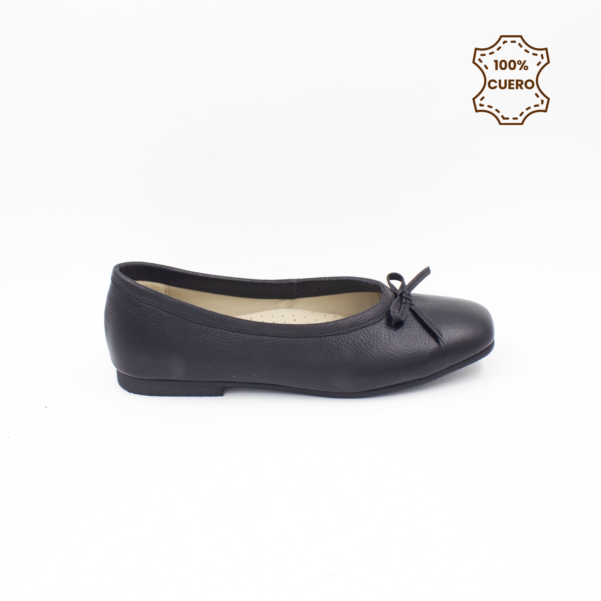 BALLERINAS MUJER ANGELINE CUERO NEGRO - 1