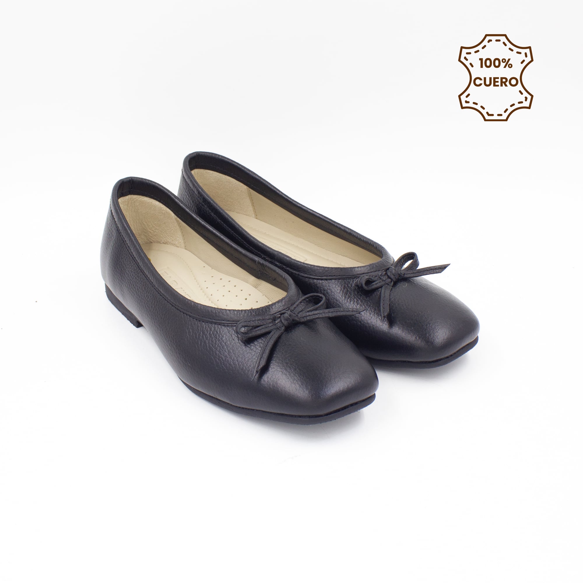 BALLERINAS MUJER ANGELINE CUERO NEGRO - 2