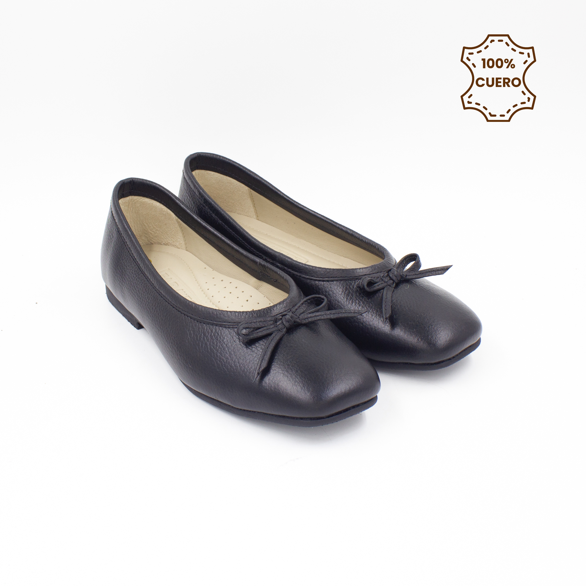 BALLERINAS MUJER ANGELINE CUERO NEGRO - 2