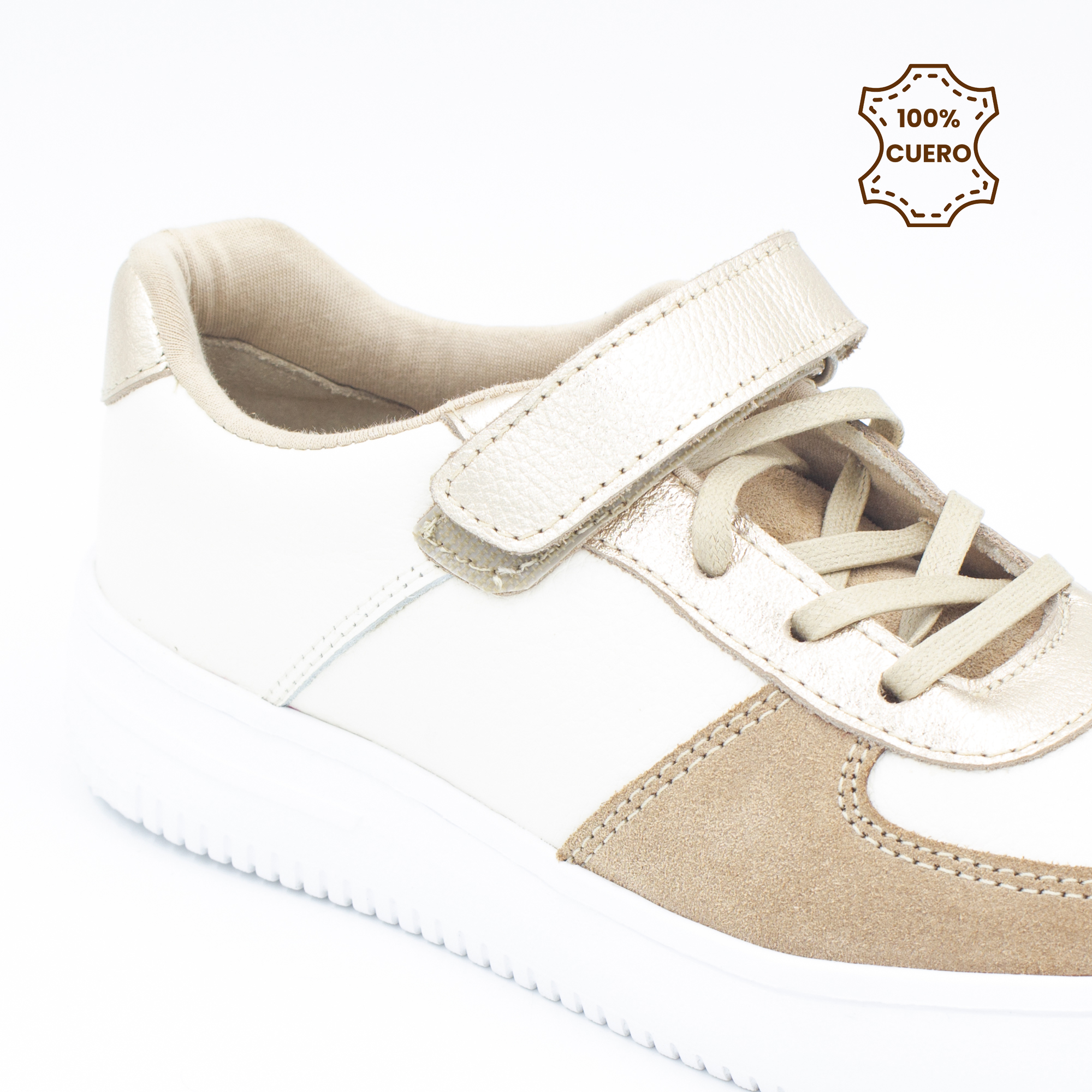 ZAPATILLAS CASUALES MUJER ZARA CUERO DORADO - 3