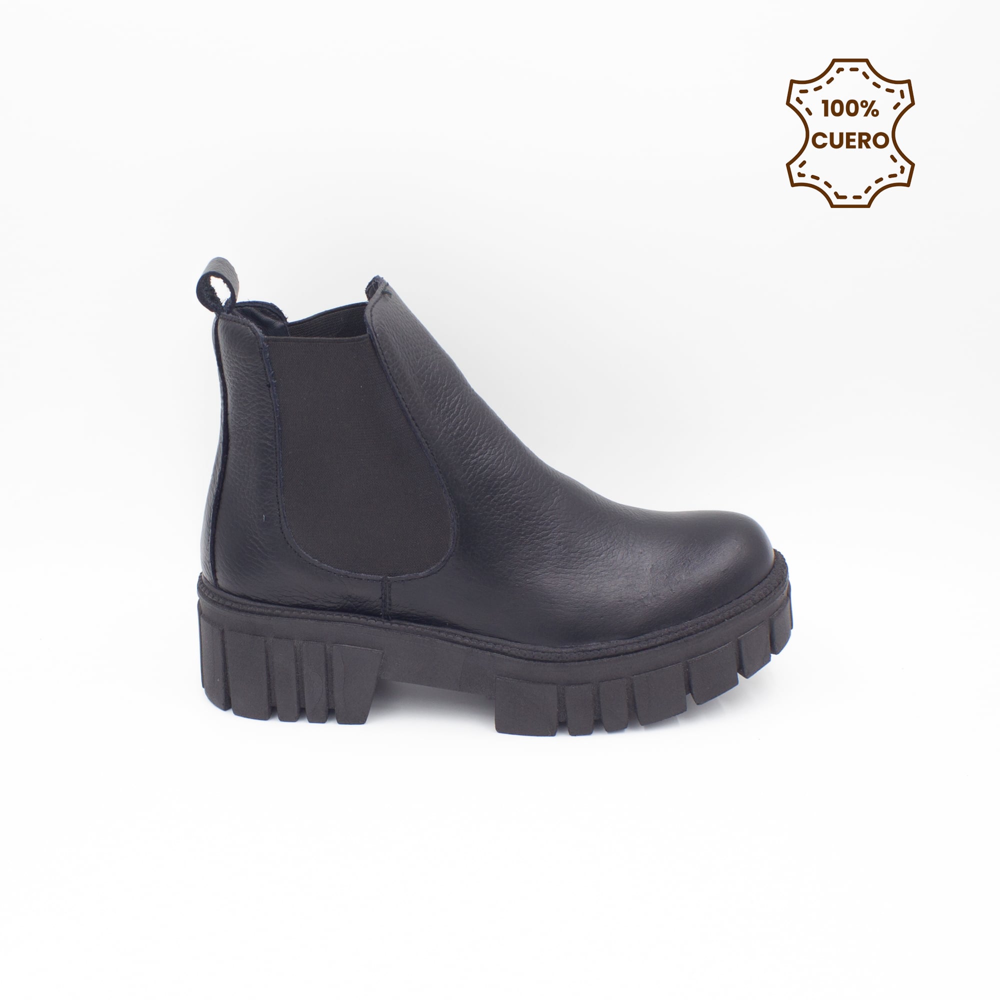 BOTINES MUJER SOFIA CUERO NEGRO-38 - 1
