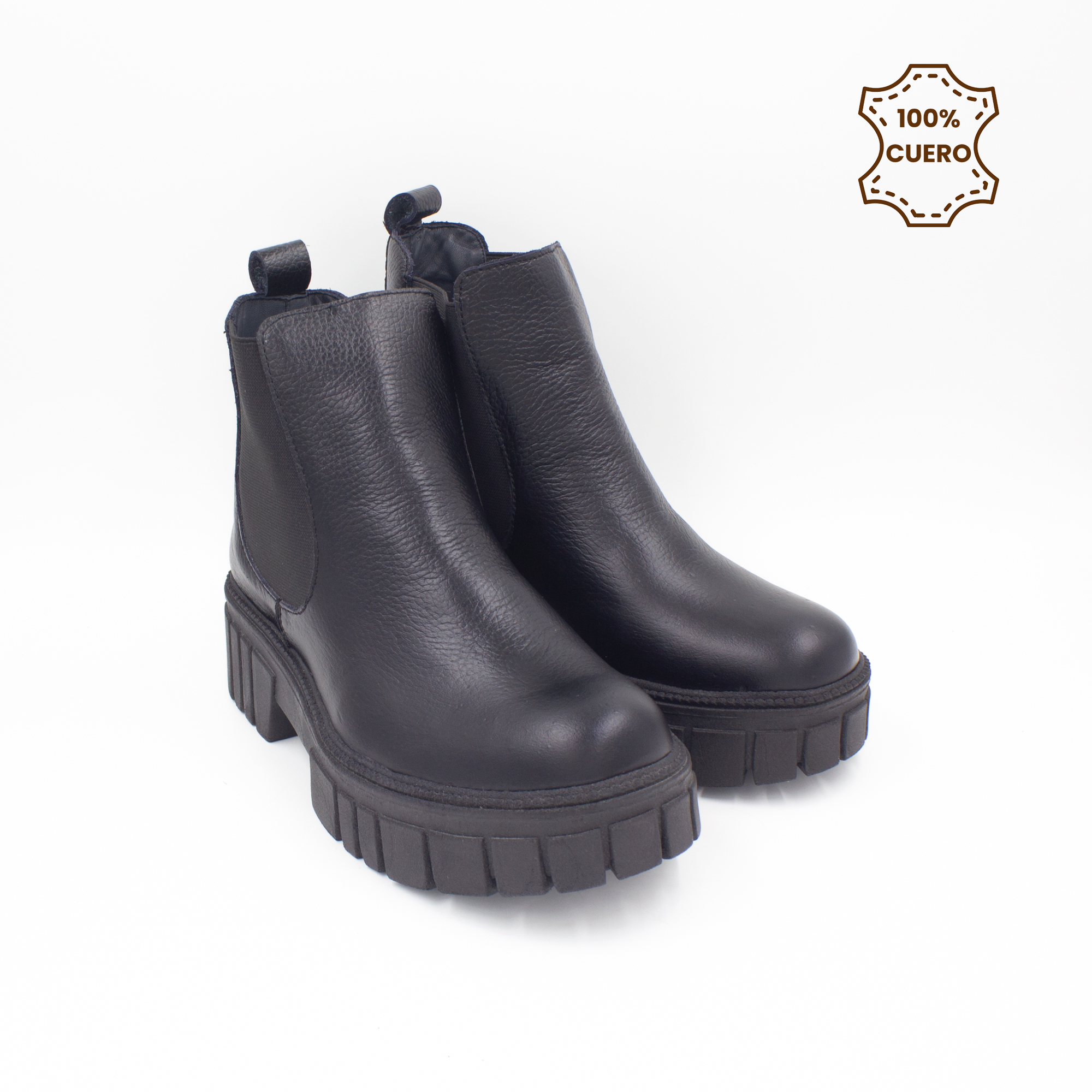 BOTINES MUJER SOFIA CUERO NEGRO-38 - 2