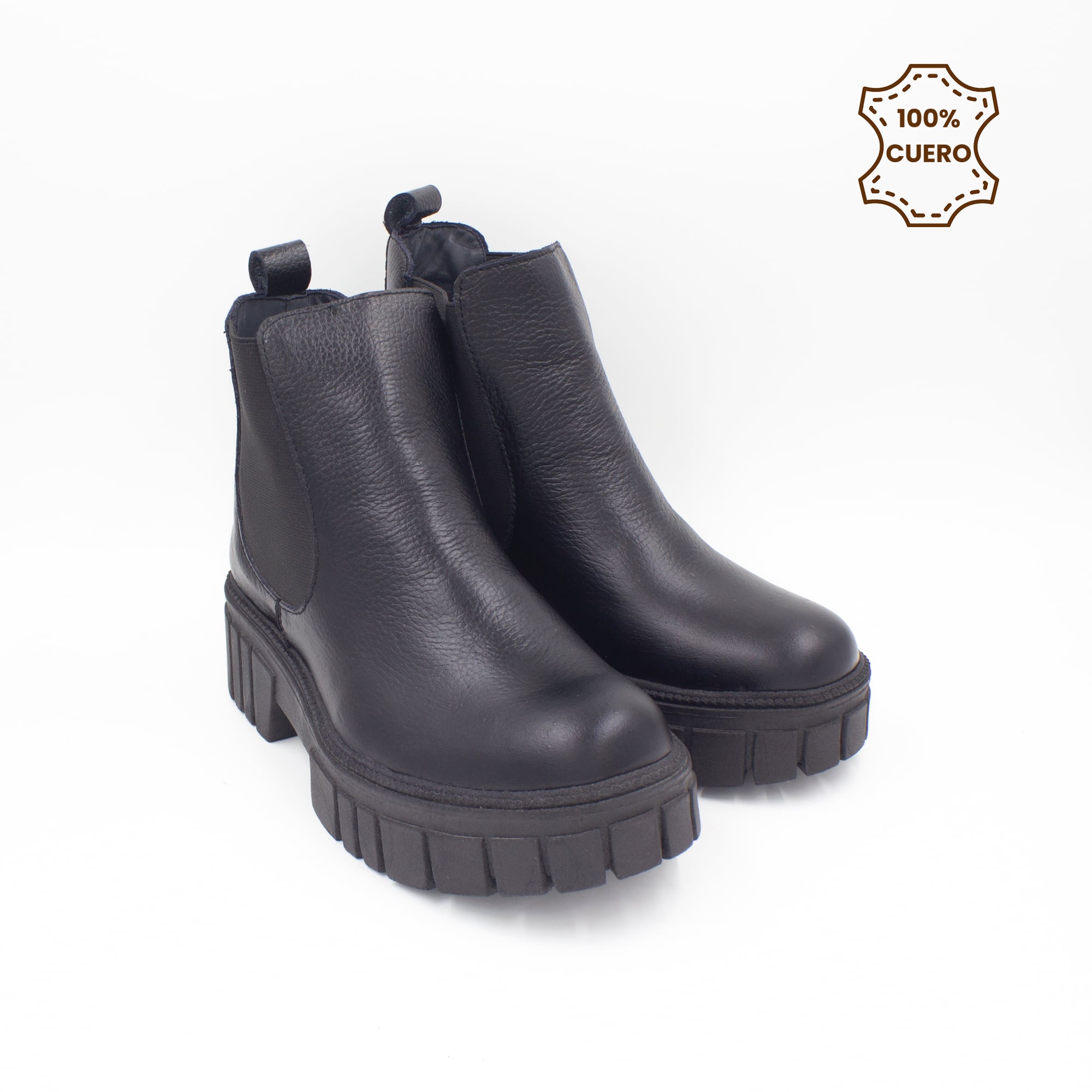 BOTINES MUJER SOFIA CUERO NEGRO-38 - 2