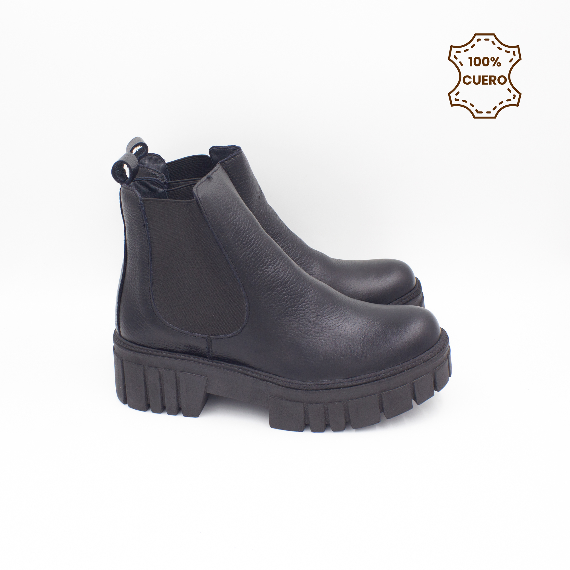 BOTINES MUJER SOFIA CUERO NEGRO-38 - 3