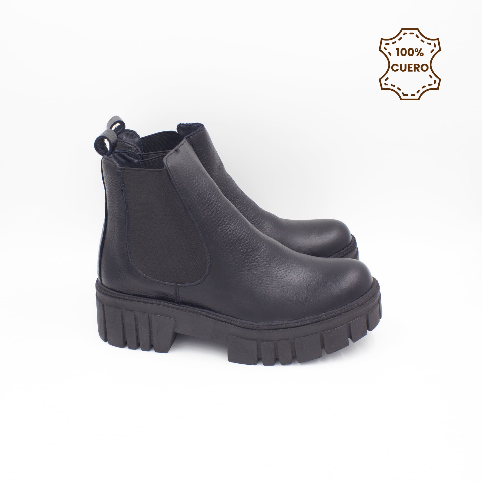 BOTINES MUJER SOFIA CUERO NEGRO-38 - 3