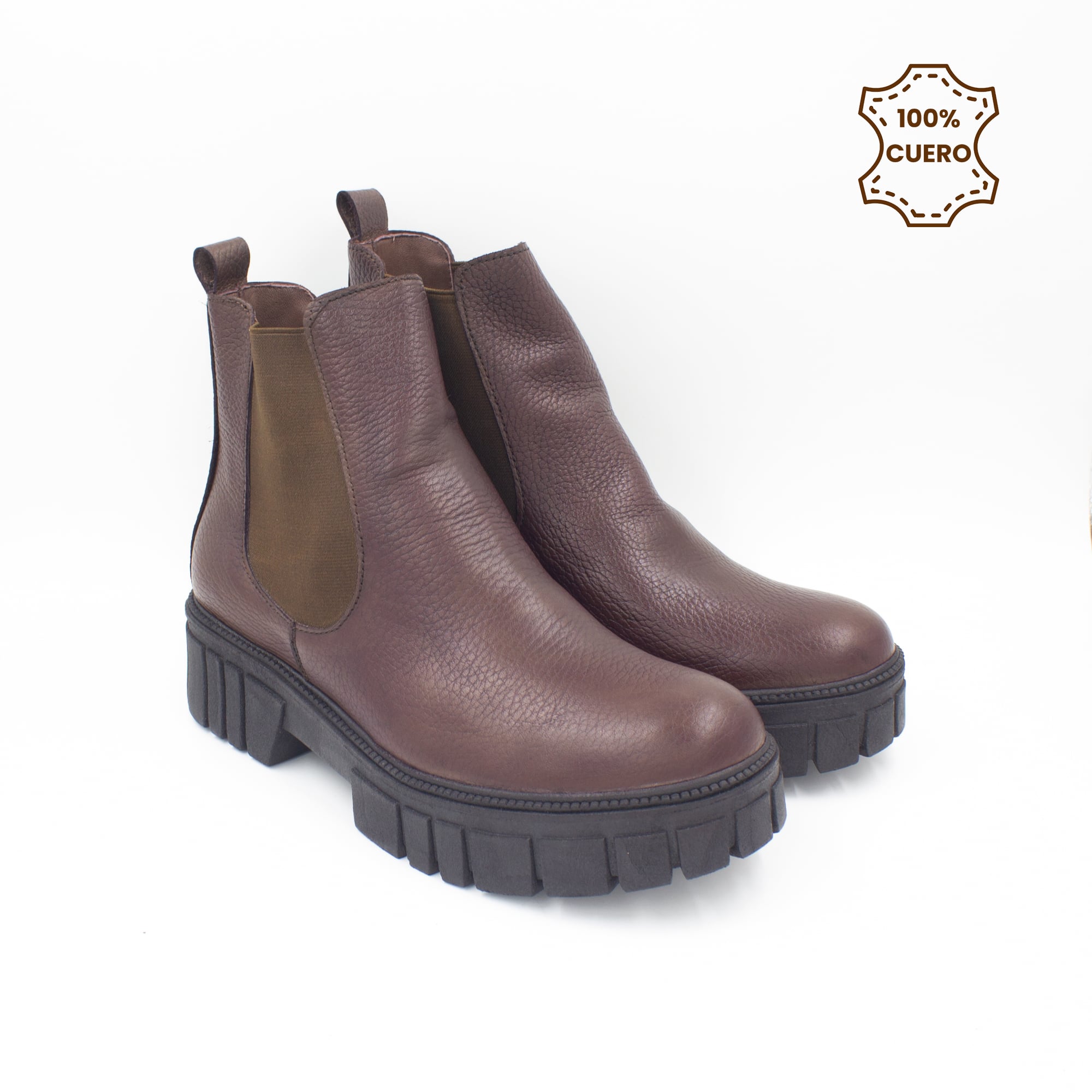 BOTINES MUJER SOFIA CUERO MARRON-40 - 2
