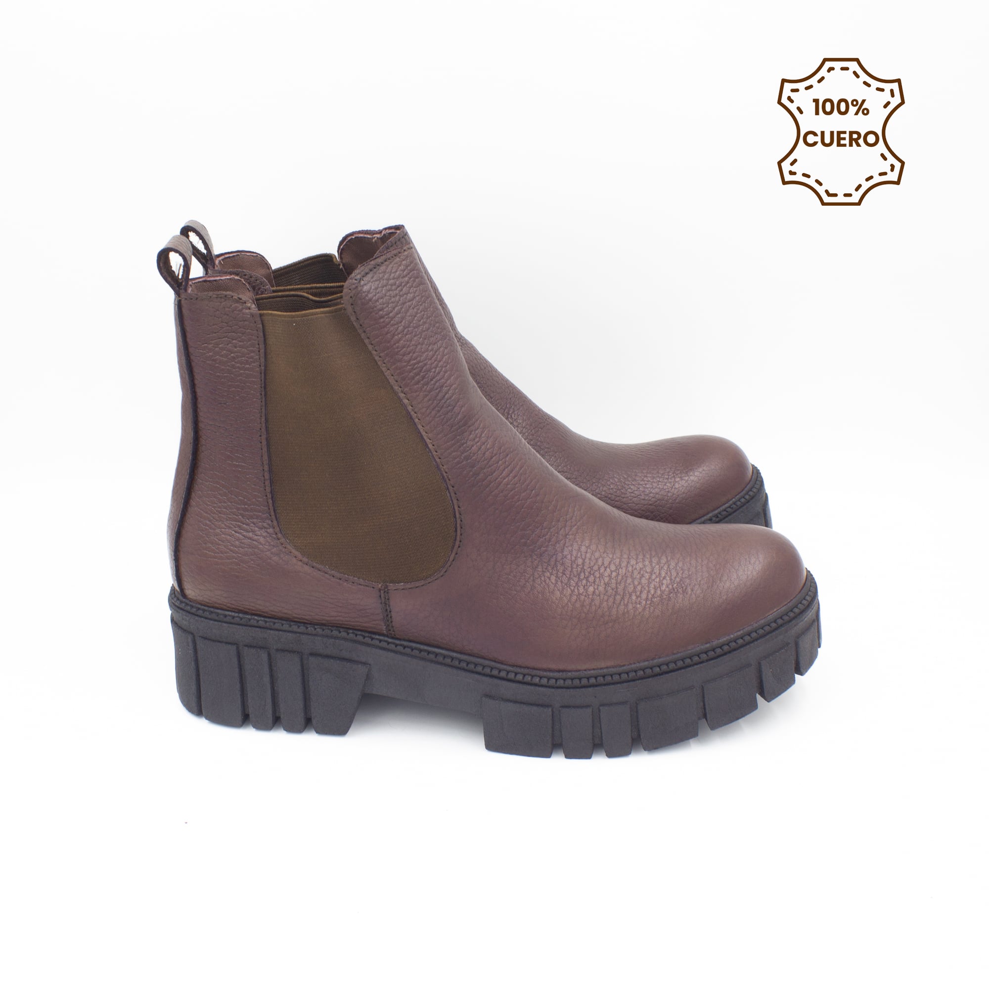 BOTINES MUJER SOFIA CUERO MARRON-40 - 3