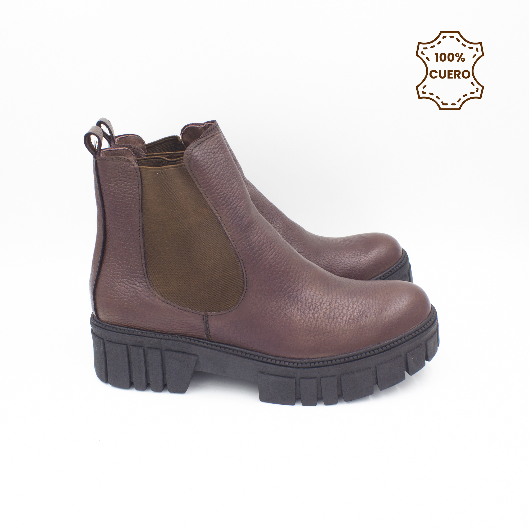 BOTINES MUJER SOFIA CUERO MARRON-40 - 3