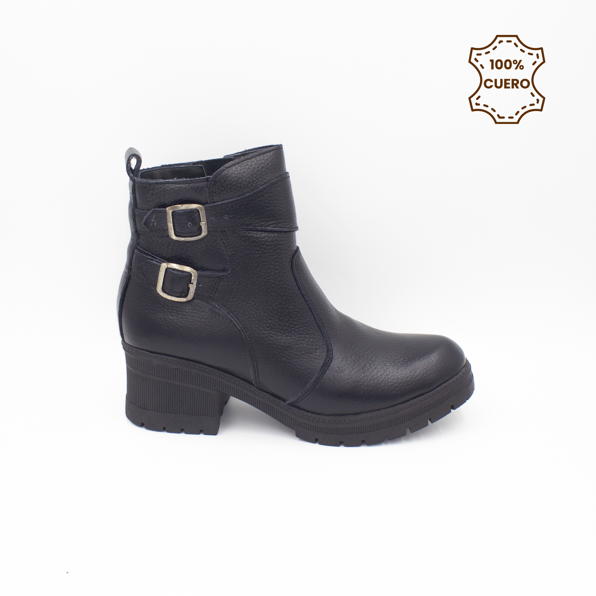 BOTINES MUJER LILA CUERO FLOTTER NEGRO NEGRO-39 - 1