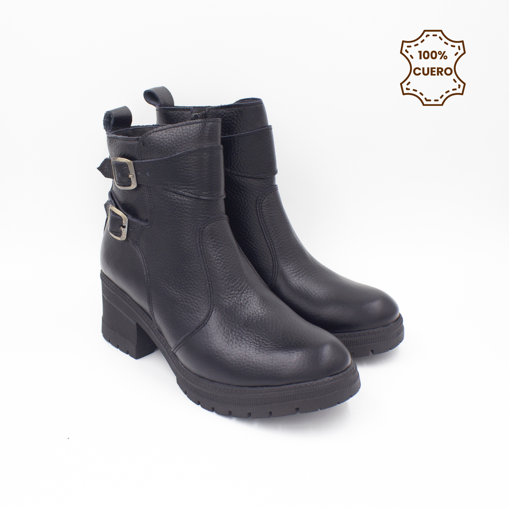 BOTINES MUJER LILA CUERO FLOTTER NEGRO NEGRO-39 - 2
