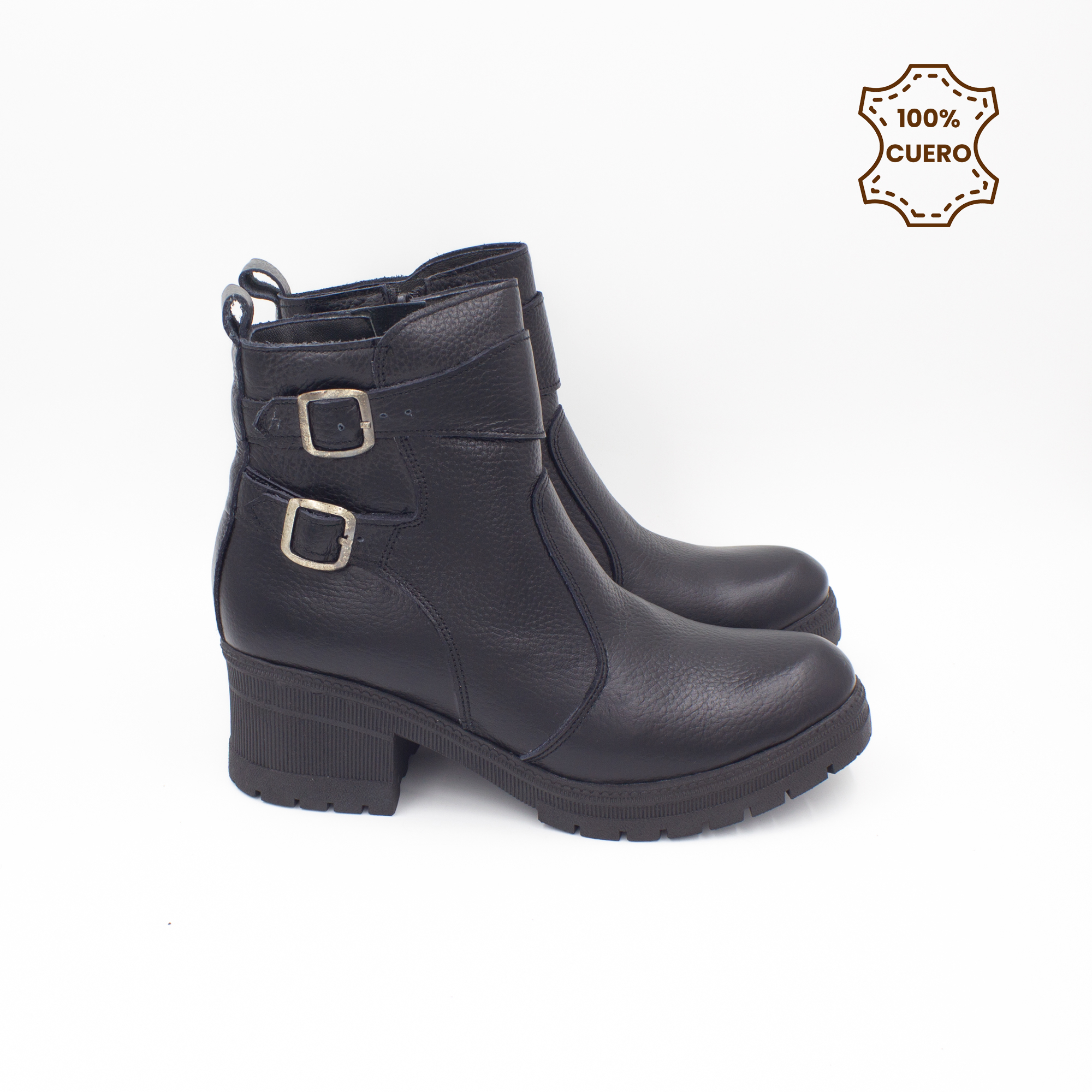 BOTINES MUJER LILA CUERO FLOTTER NEGRO NEGRO-39 - 3