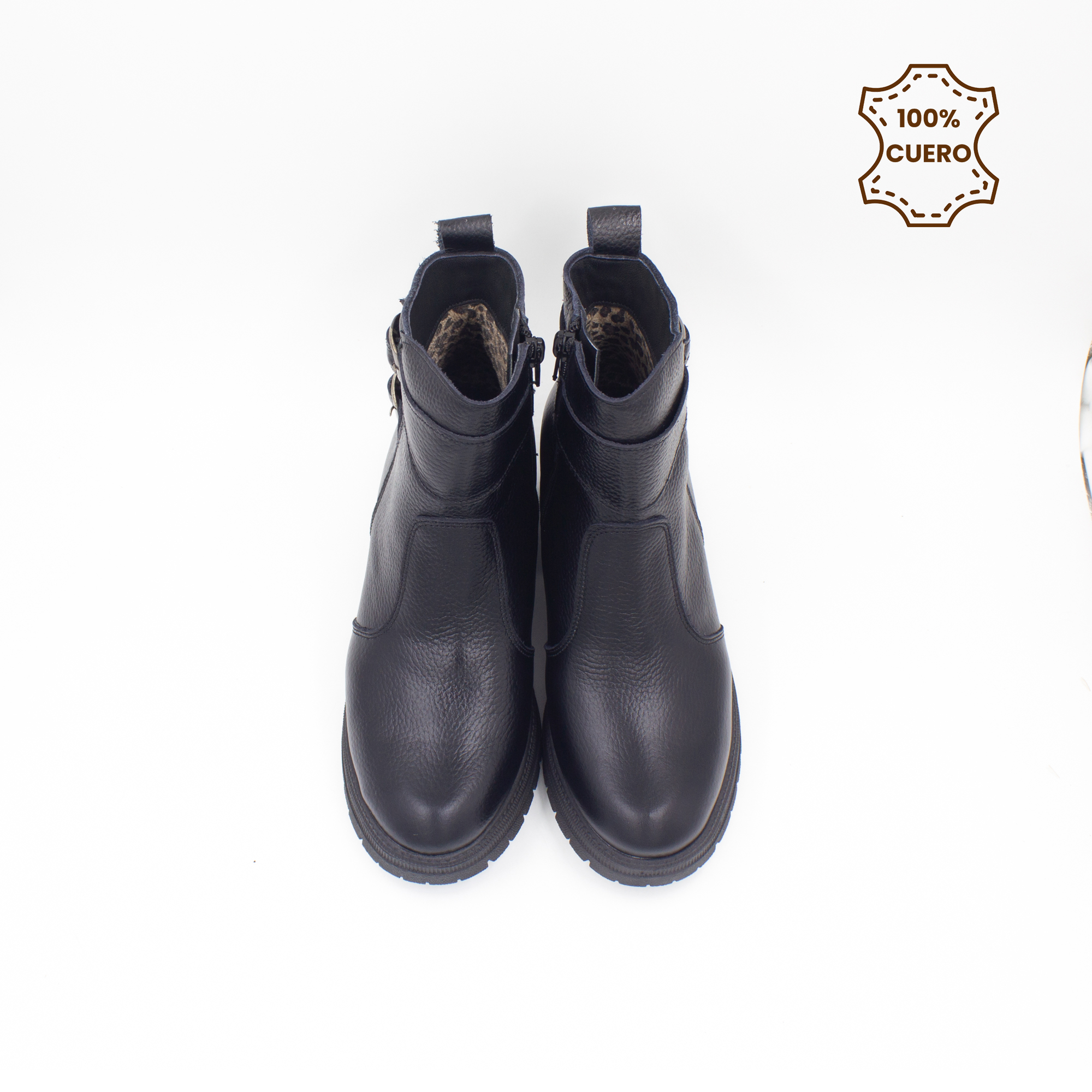 BOTINES MUJER LILA CUERO FLOTTER NEGRO NEGRO-39 - 4