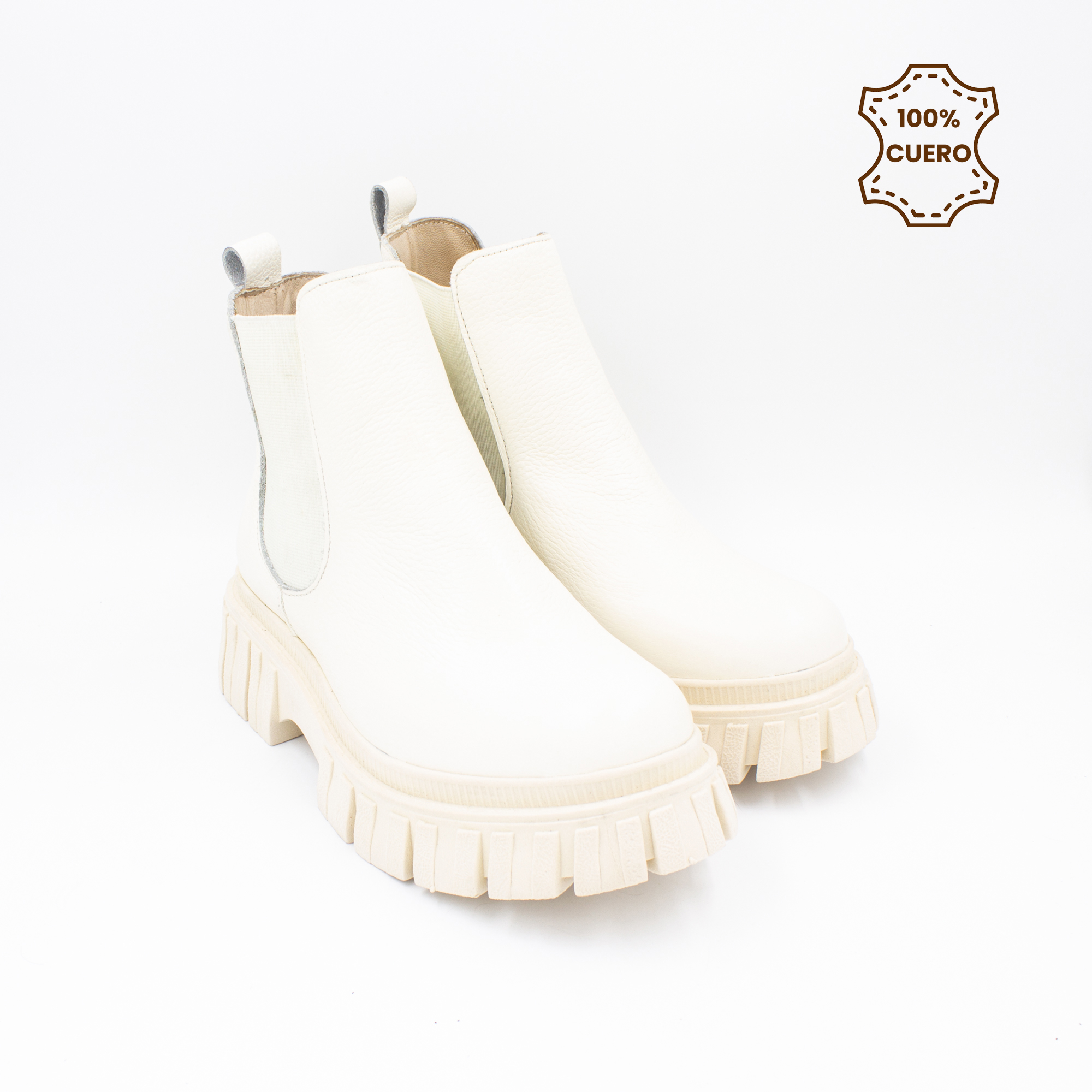 BOTINES MUJER SOFIA CUERO HUESO-40 - 2