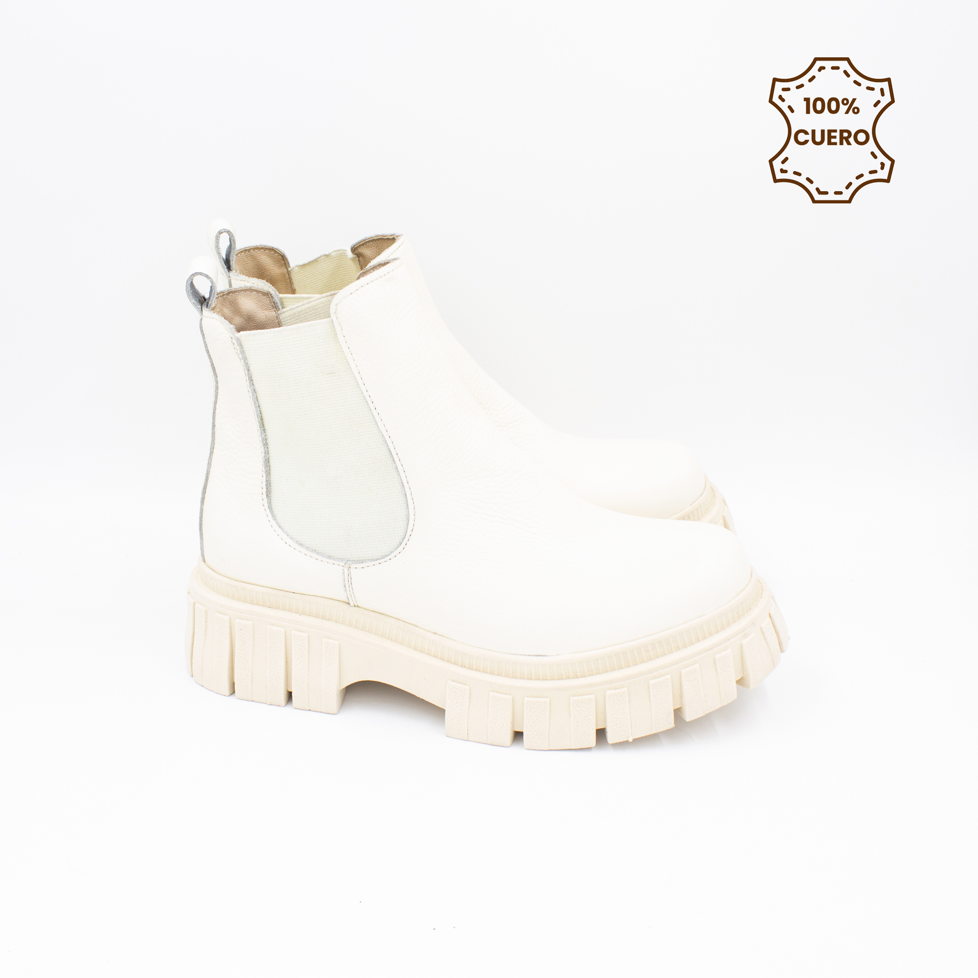 BOTINES MUJER SOFIA CUERO HUESO-40 - 3