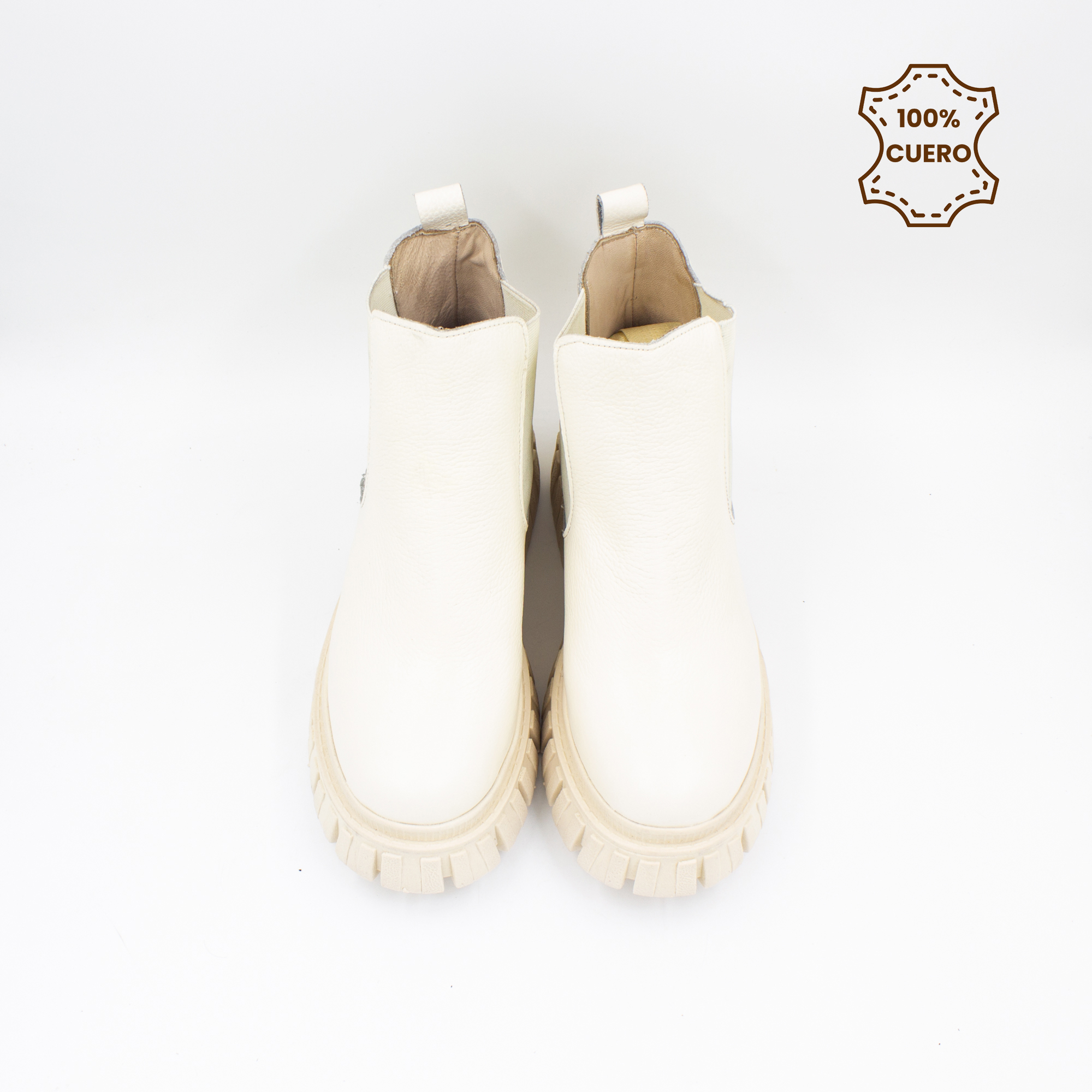 BOTINES MUJER SOFIA CUERO HUESO-40 - 4