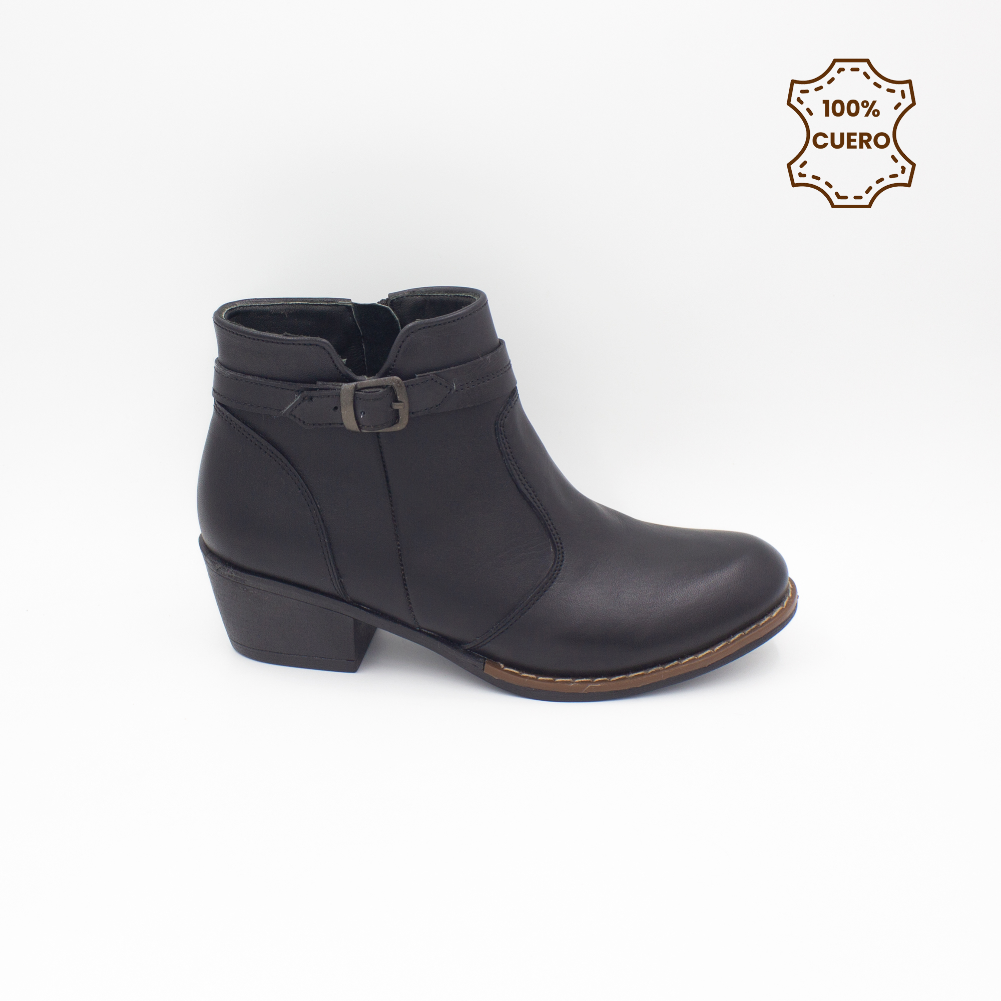 BOTINES MUJER DALIA CUERO NEGRO-36 - 1