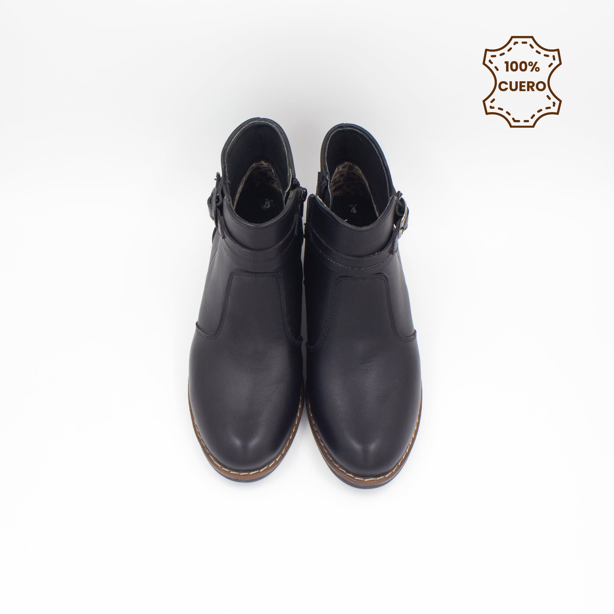 BOTINES MUJER DALIA CUERO NEGRO-36 - 4