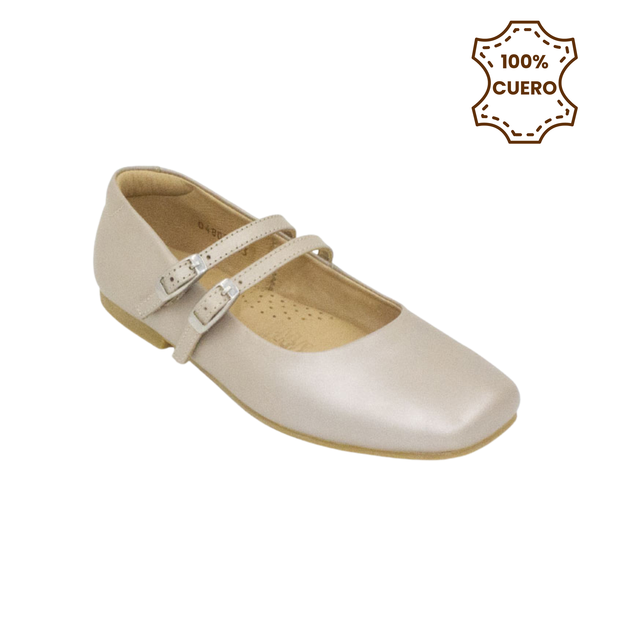 BALLERINAS MUJER BRUNELLA CUERO ROSA METALICO-25 - 1
