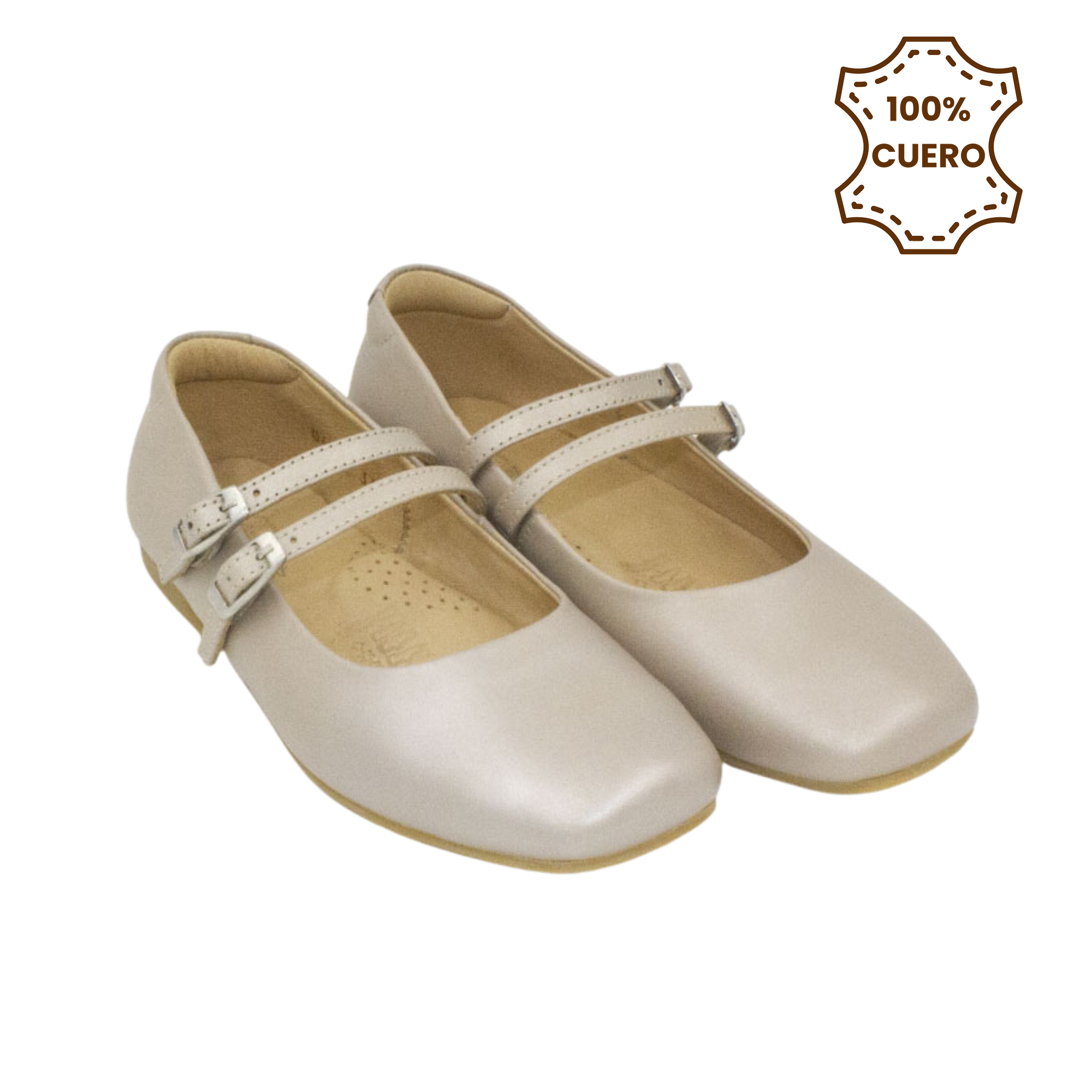BALLERINAS MUJER BRUNELLA CUERO ROSA METALICO-25 - 2