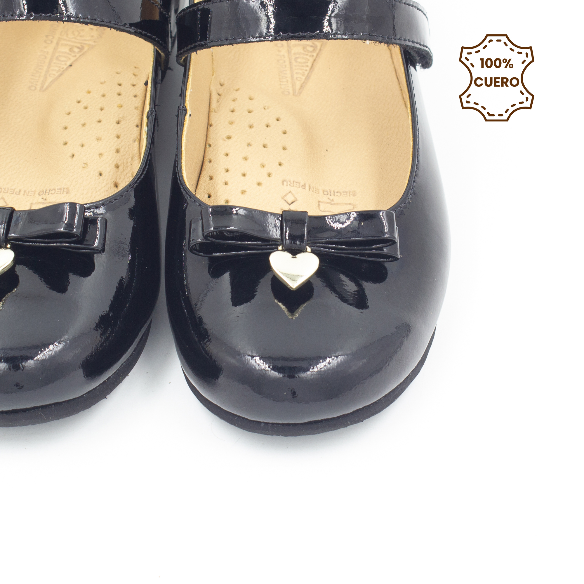 BALLERINAS NIÑA MONROE-2501 CUERO CHAROL NEGRO-34 - 3