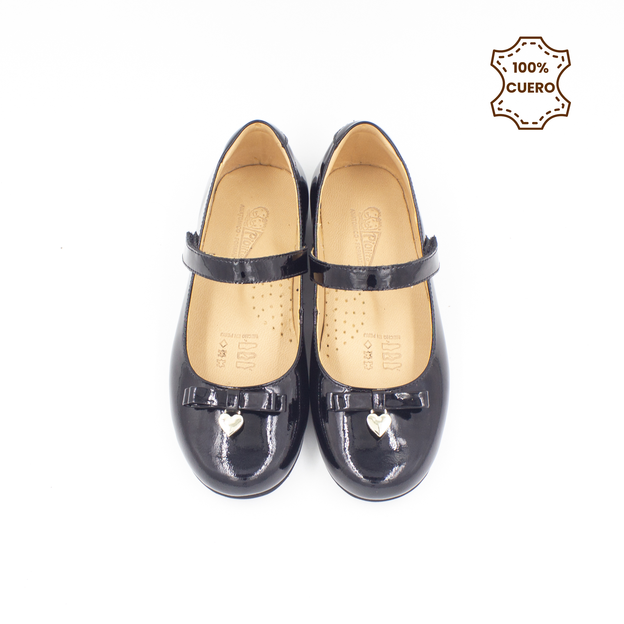 BALLERINAS NIÑA MONROE-2501 CUERO CHAROL NEGRO-34 - 4