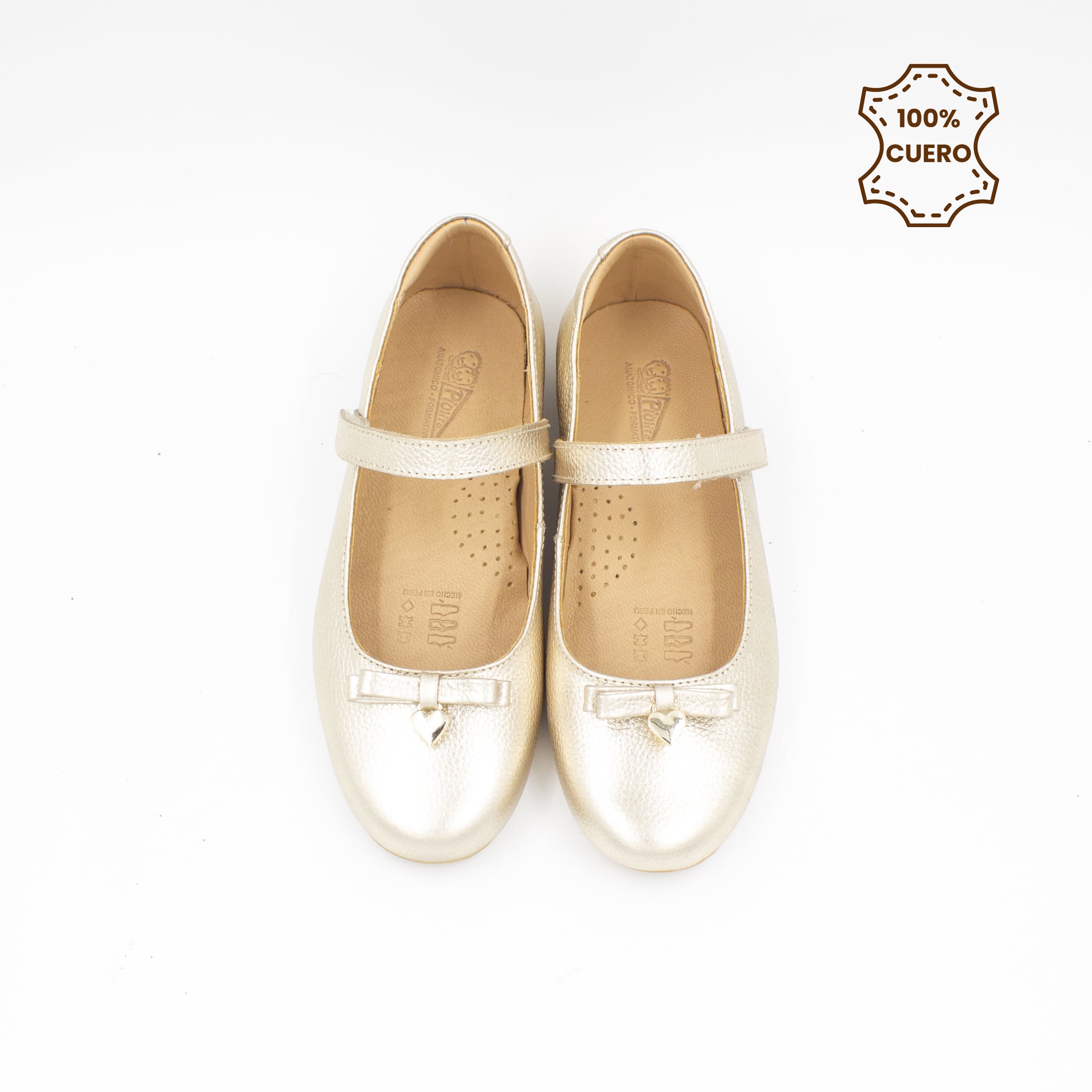 BALLERINAS NIÑA MONROE-2601 CUERO DORADO-35 - 4