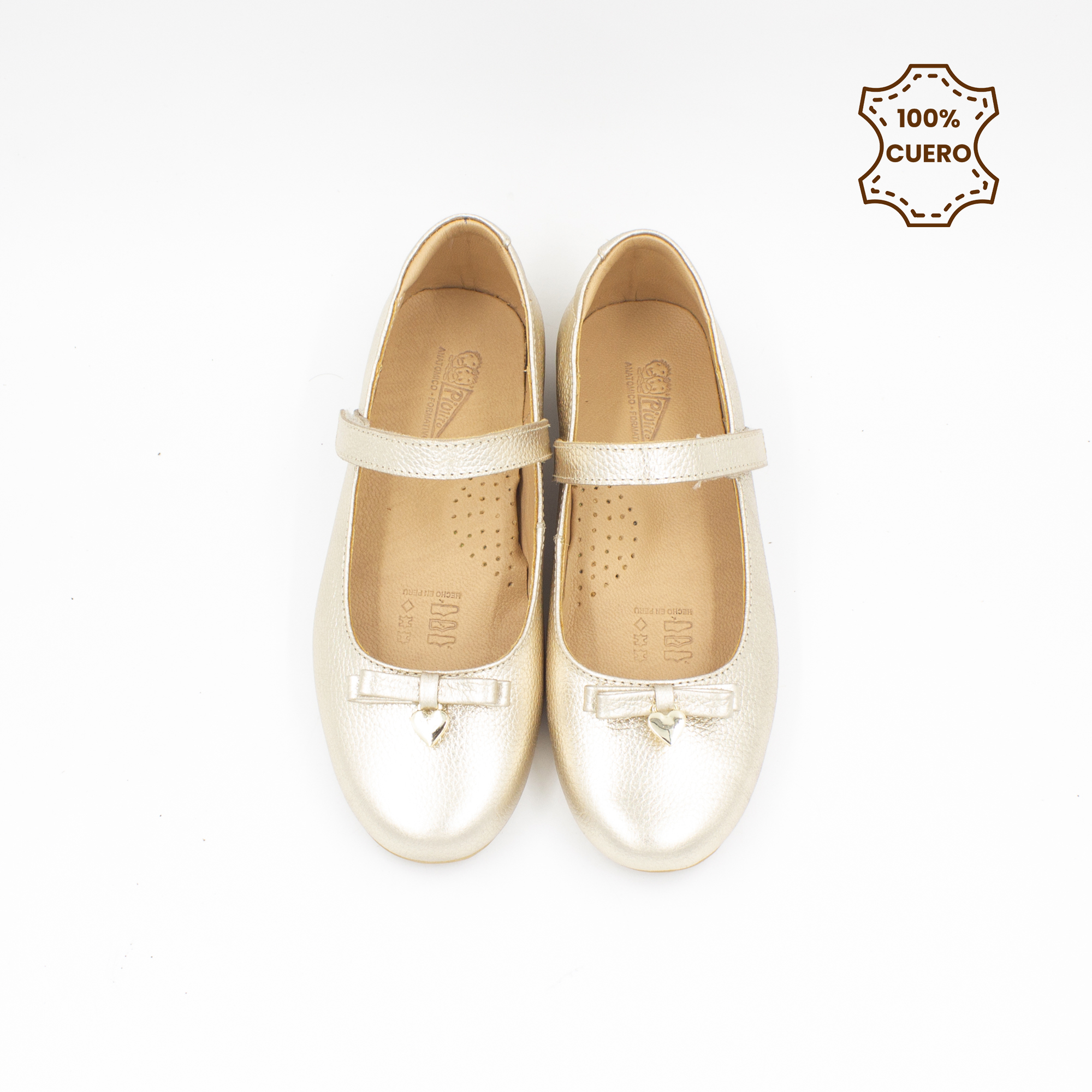 BALLERINAS NIÑA MONROE-2601 CUERO DORADO-35 - 4