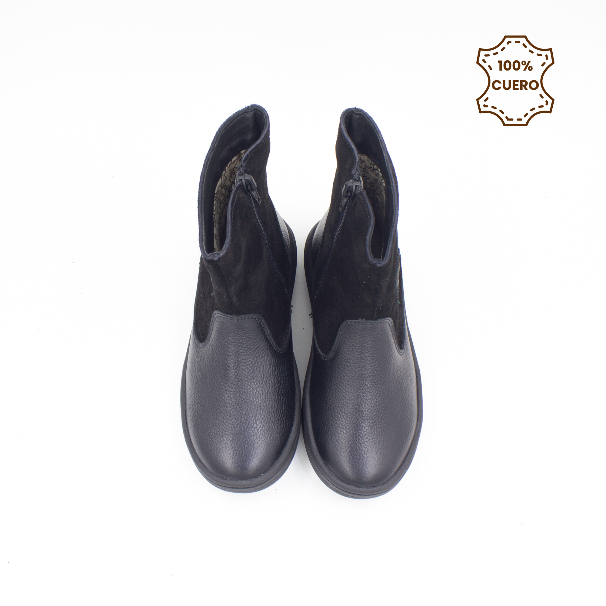 BOTINES NIÑA LIA CUERO NEGRO-34 - 4