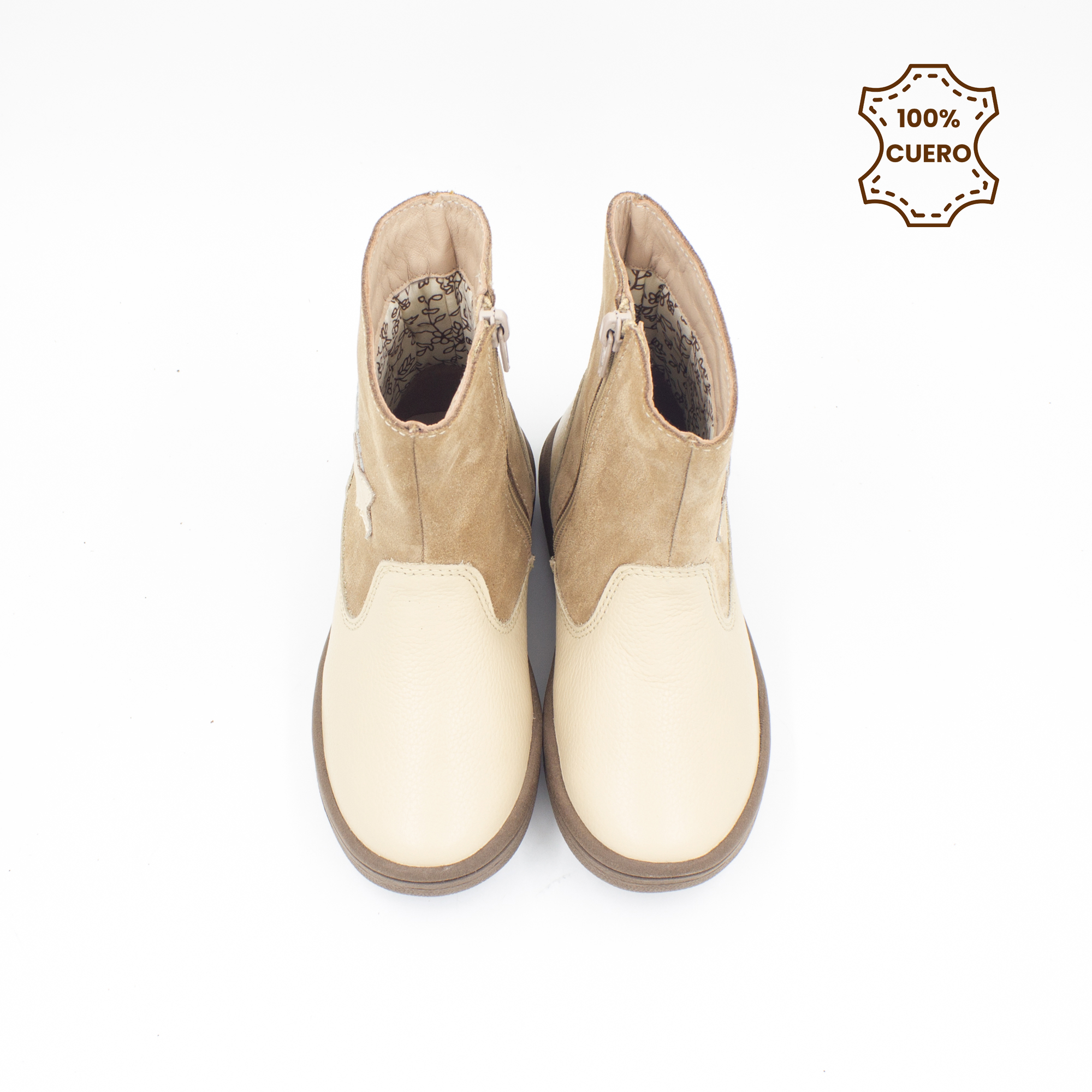 BOTINES NIÑA LIA CUERO NUDE-37 - 4
