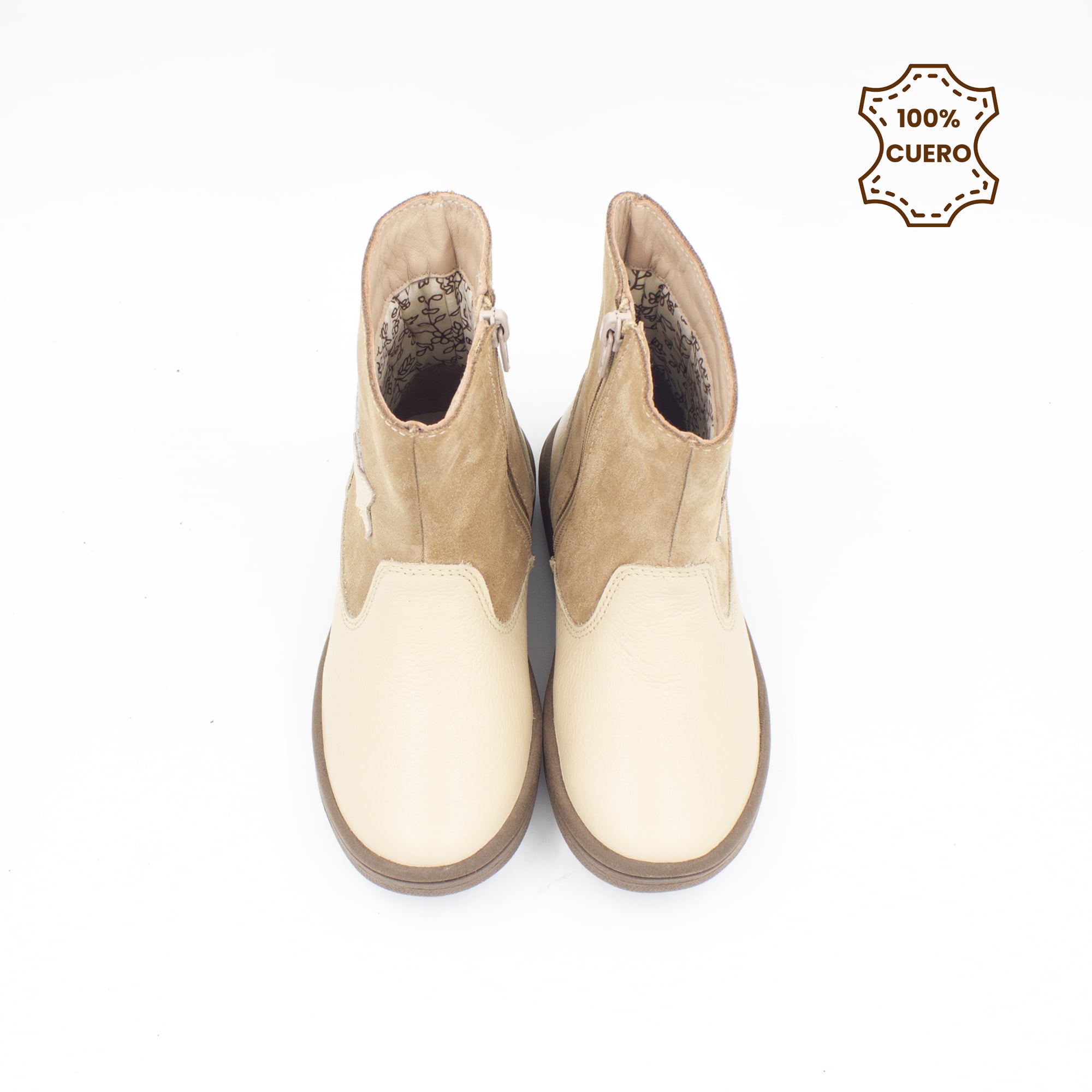 BOTINES NIÑA LIA CUERO NUDE-37 - 4