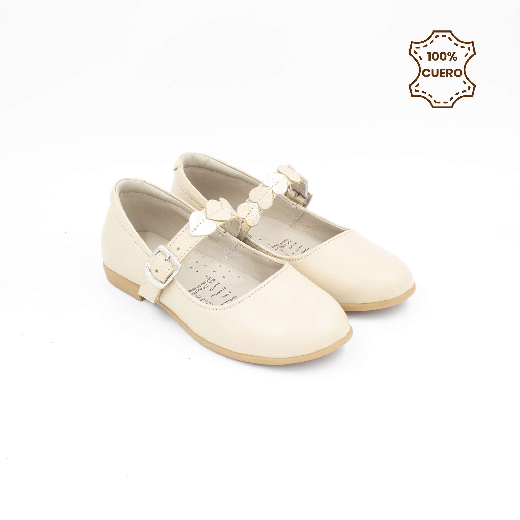 BALLERINAS NIÑA EMMA CUERO NATURAL - 2