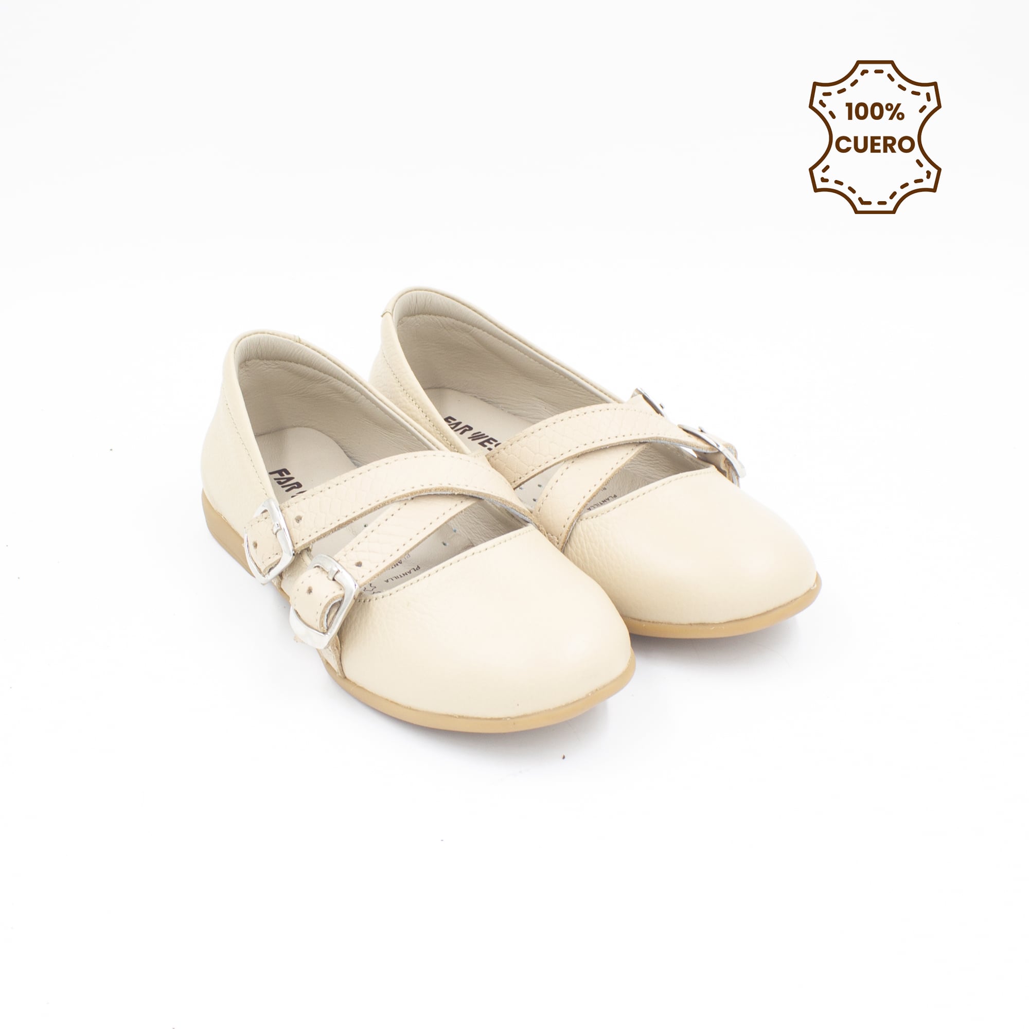 BALLERINAS NIÑA EMMA CUERO NATURAL - 2