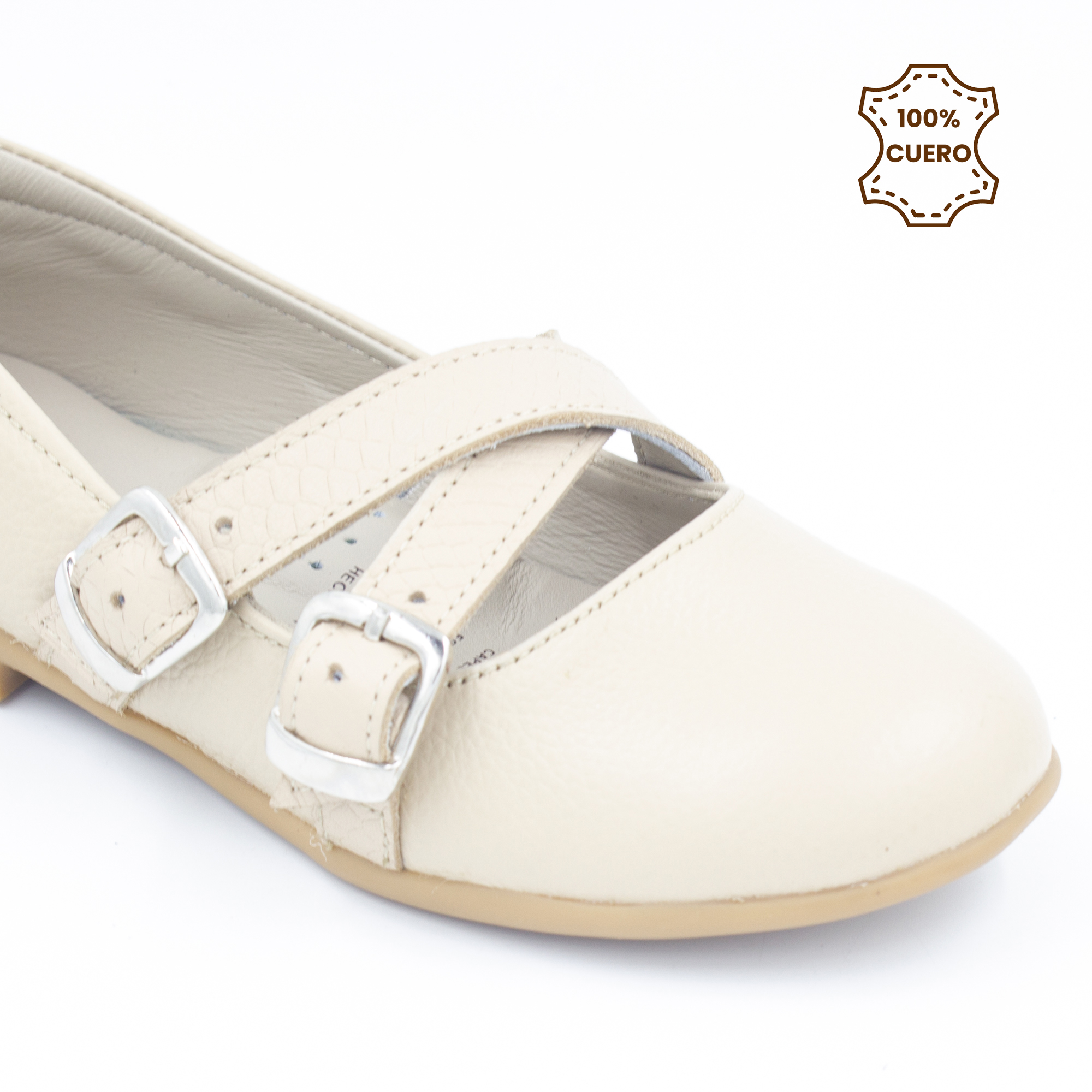 BALLERINAS NIÑA EMMA CUERO NATURAL - 3