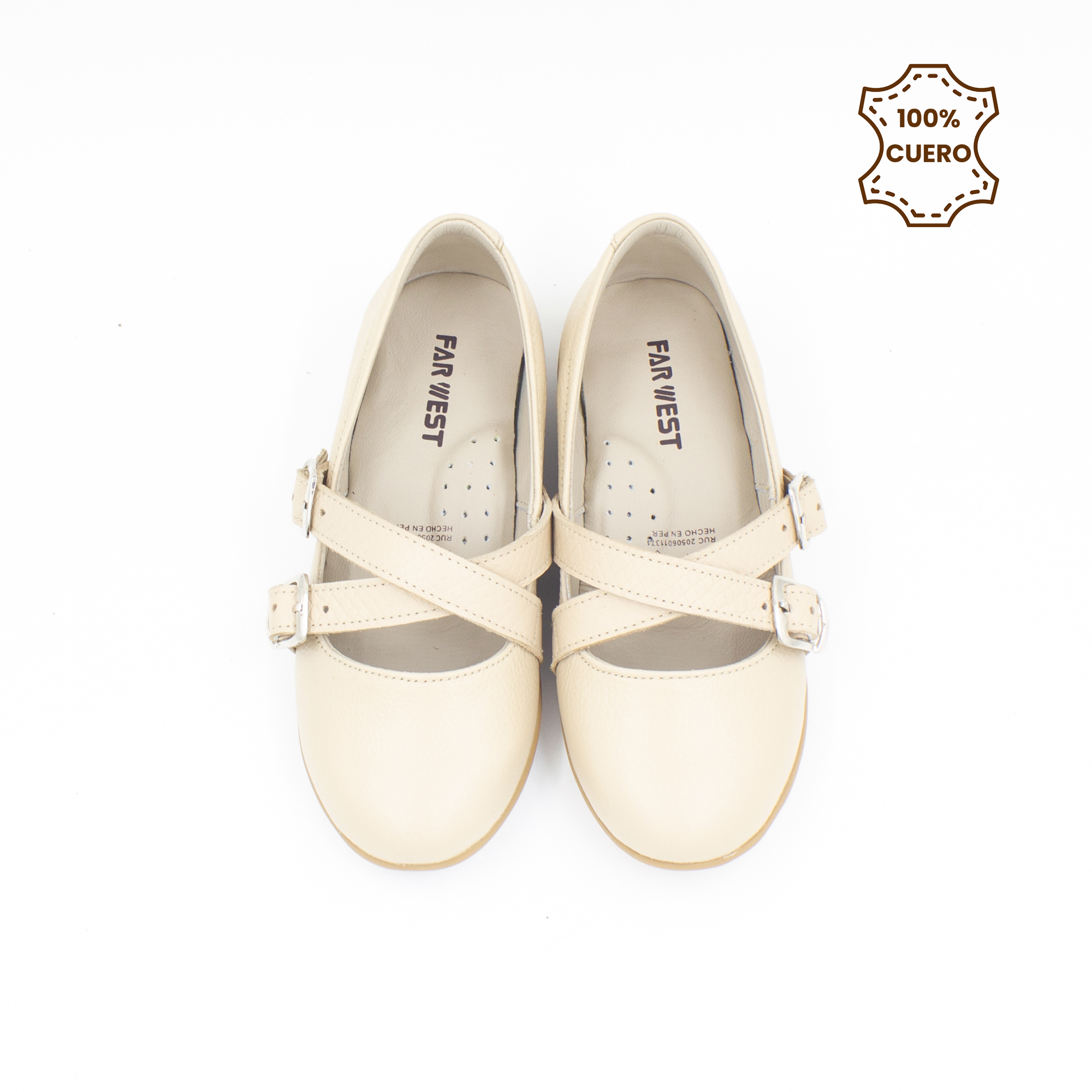 BALLERINAS NIÑA EMMA CUERO NATURAL - 4