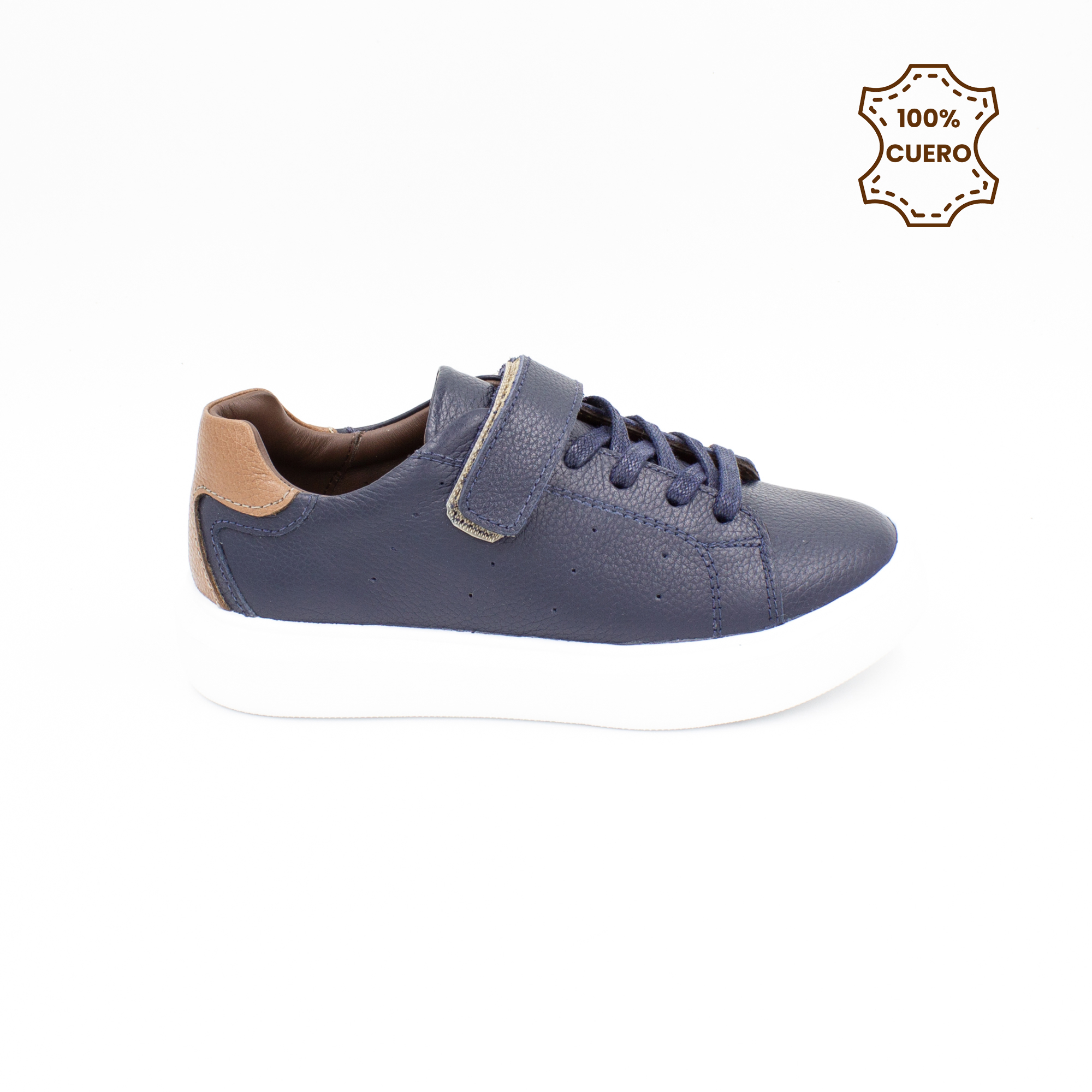 ZAPATILLAS NIÑO ETHAN CUERO AZUL-24 - 1
